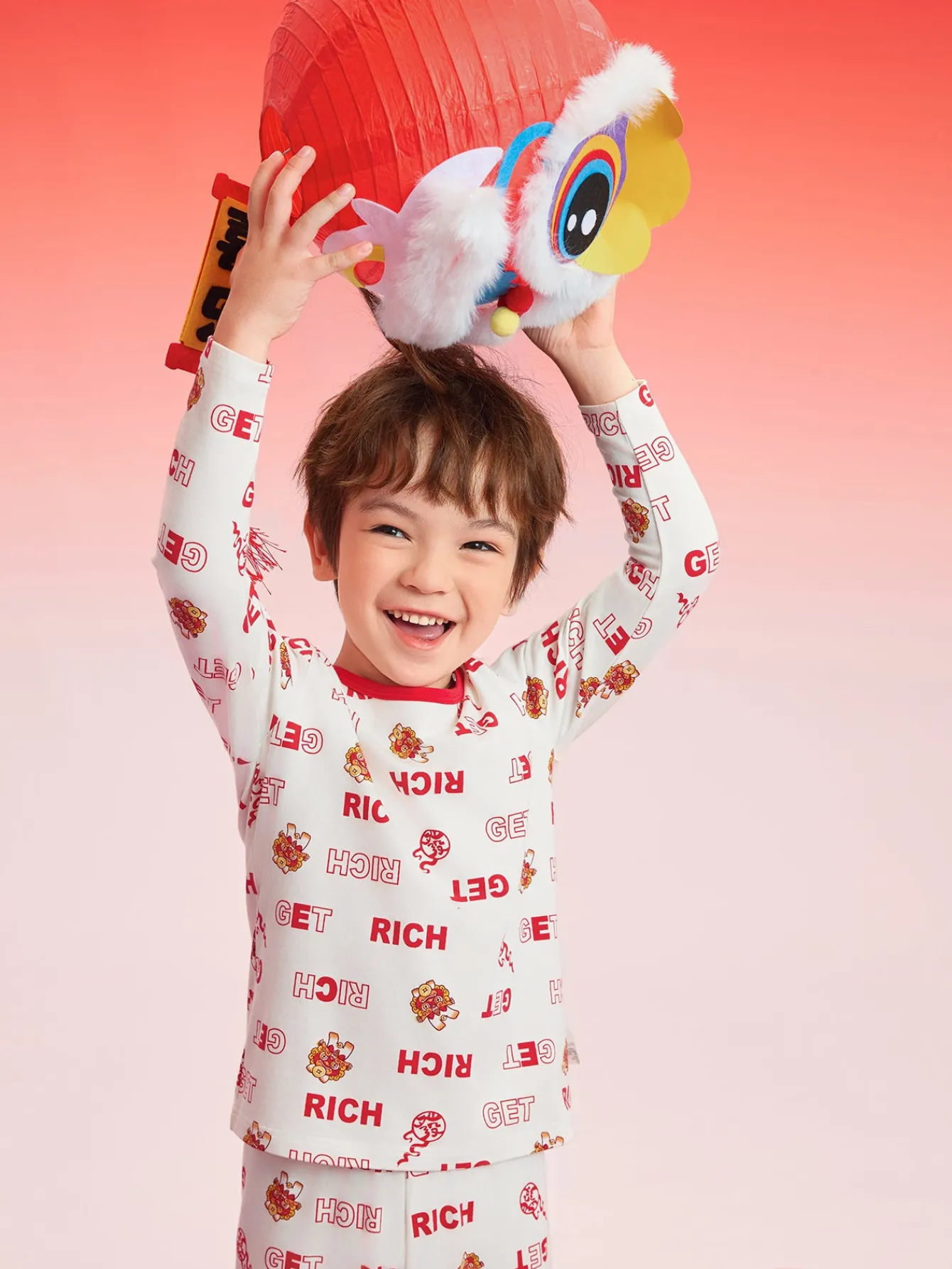 Balabala Baby Autumn Clothes Suit Year of the Snake Boy And Girl Thermal Underwear Animal Year Red Pajamas Sale