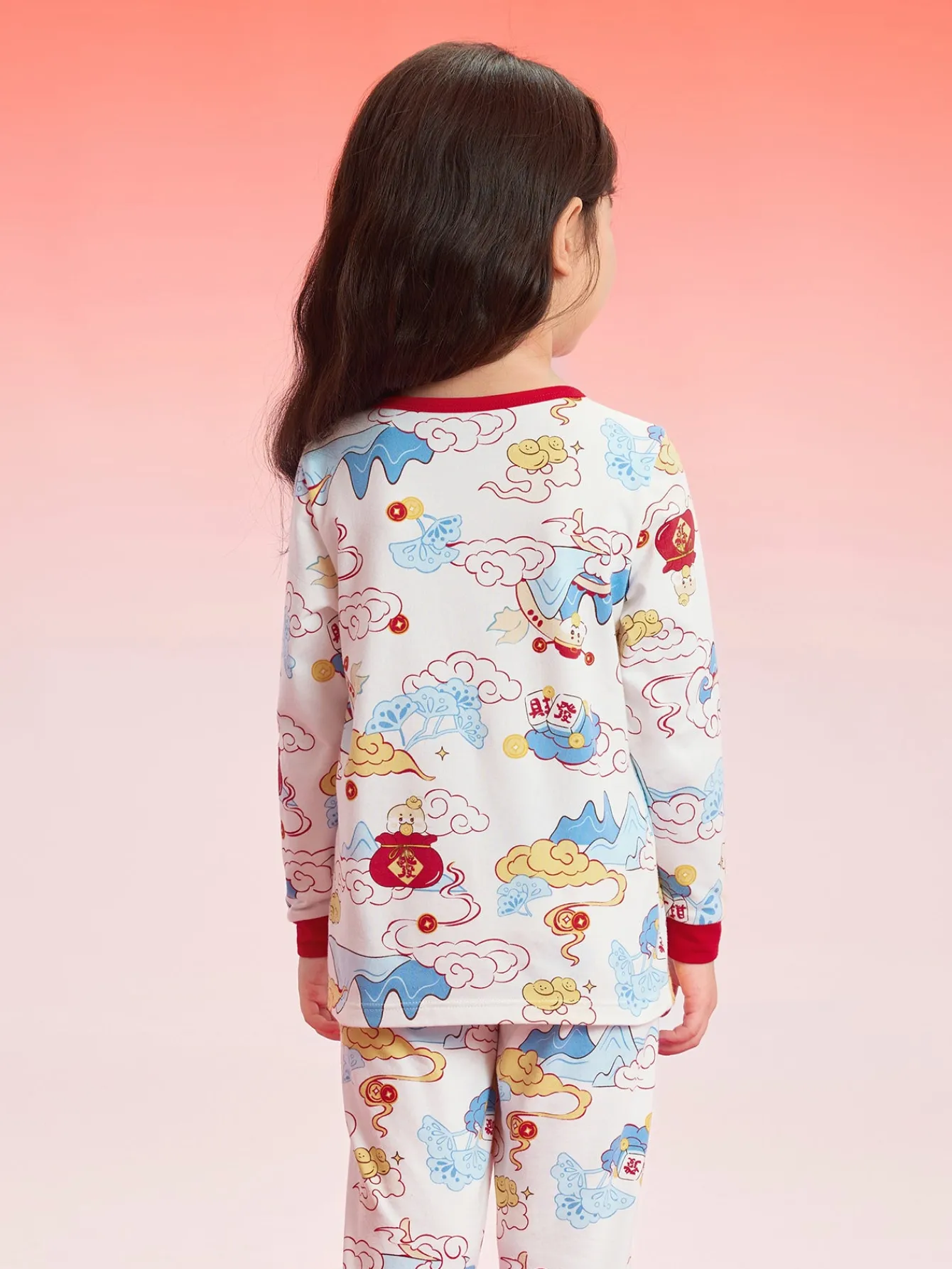 Balabala Baby Autumn Clothes Suit Year of the Snake Boy And Girl Thermal Underwear Animal Year Red Pajamas Clearance