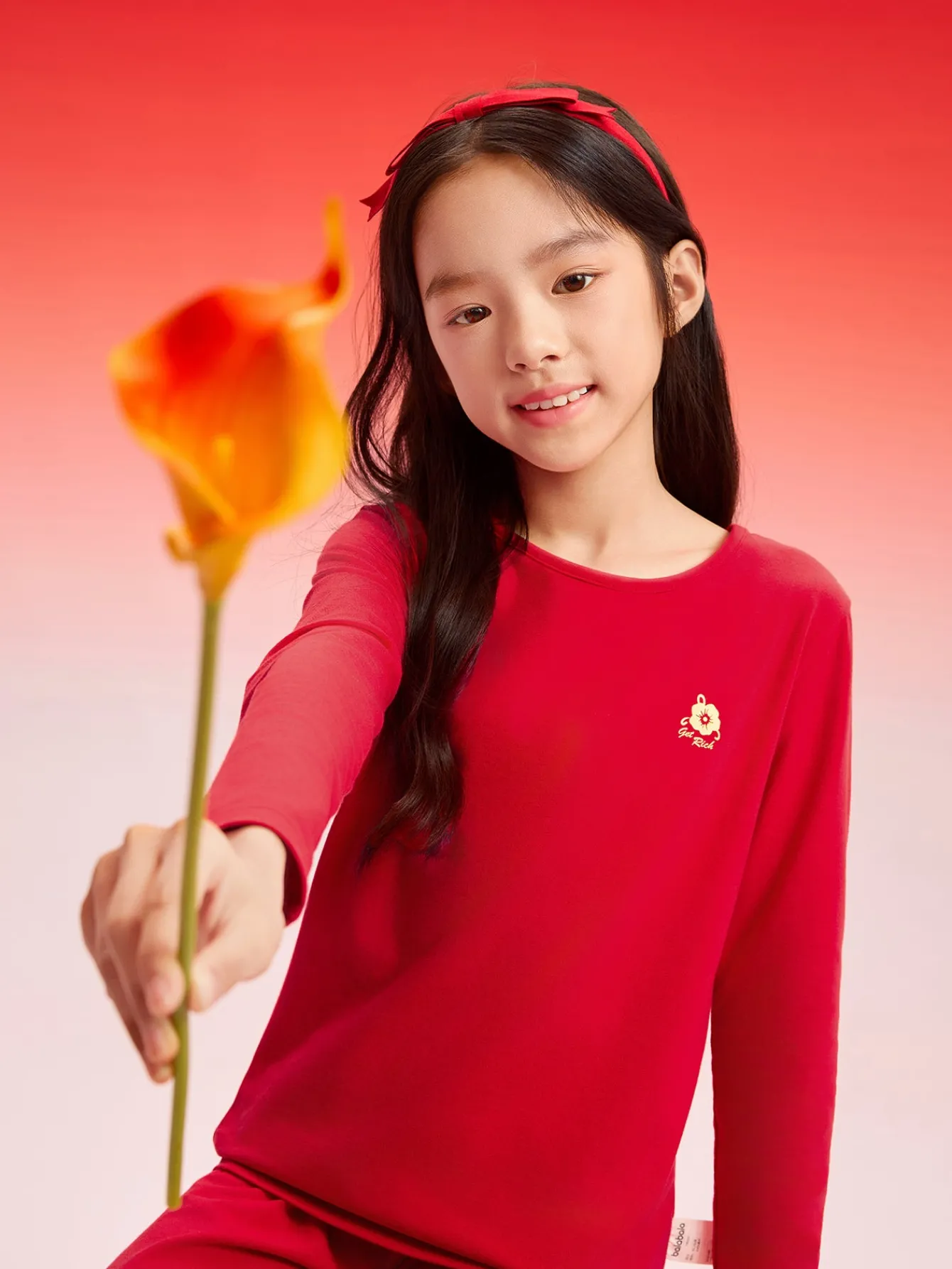 Balabala Baby Autumn Clothes Suit Year of the Snake Boy And Girl Thermal Underwear Animal Year Red Pajamas Fashion