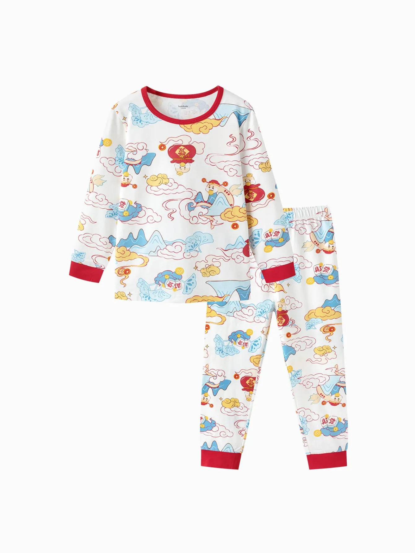 Balabala Baby Autumn Clothes Suit Year of the Snake Boy And Girl Thermal Underwear Animal Year Red Pajamas Clearance