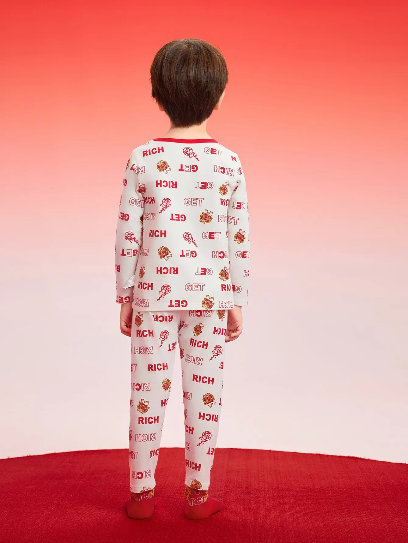 Balabala Baby Autumn Clothes Suit Year of the Snake Boy And Girl Thermal Underwear Animal Year Red Pajamas Sale