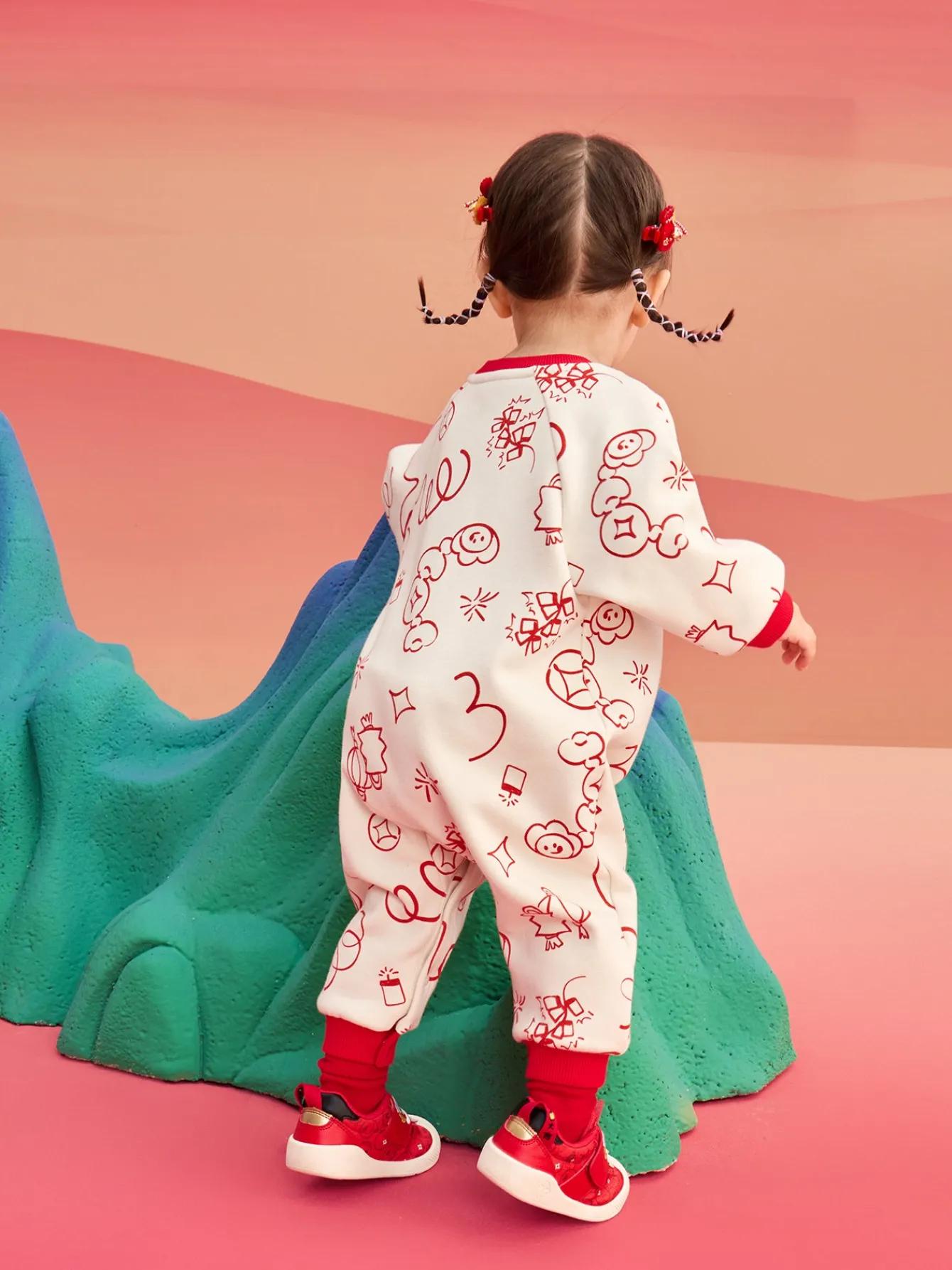 Balabala Baby Clothes Jumpsuit Newborn Romper New Year Greeting Outfit 2025 New Spring New