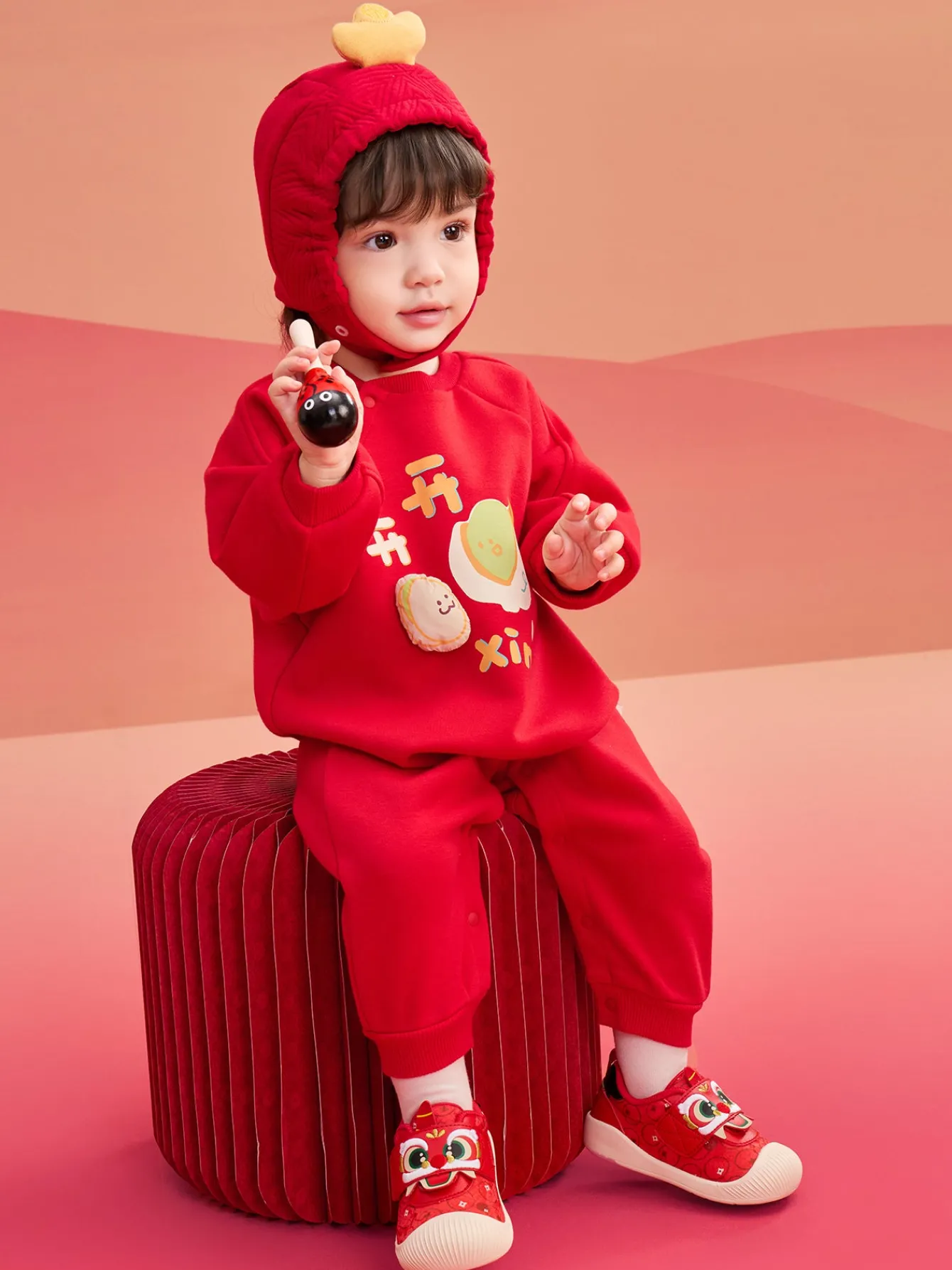 Balabala Baby Clothes Jumpsuit Newborn Romper New Year Greeting Outfit 2025 New Spring New