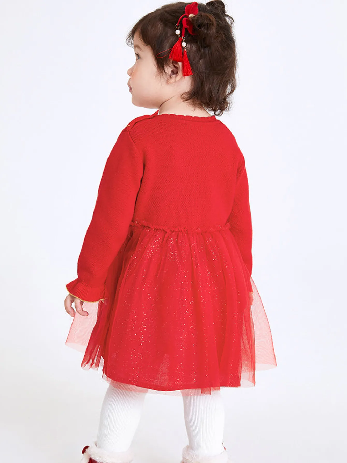 Balabala Baby Girl 100% Cotton Chinese Zodiac Rabbit Woolen Dress 0-3 Years Cheap