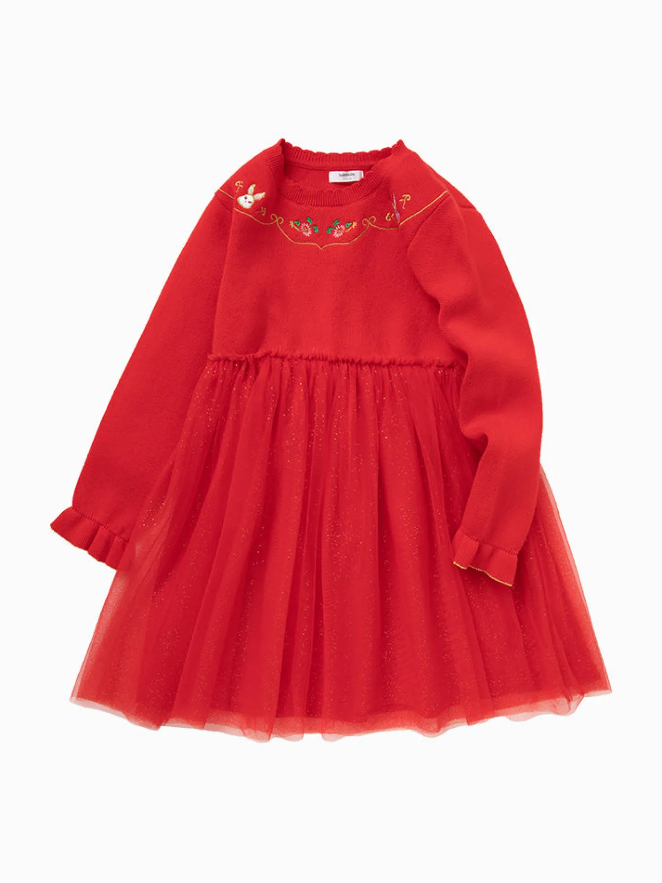 Balabala Baby Girl 100% Cotton Chinese Zodiac Rabbit Woolen Dress 0-3 Years Cheap