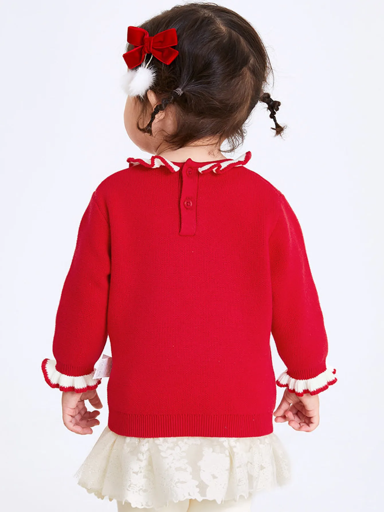 balabala_baby_girl__cotton_solid_colour_crew_neck_jumper__years_2.webp Balabala Baby Girl 100% Cotton Solid Colour Crew Neck Jumper 0-3 Years Chinese Red New