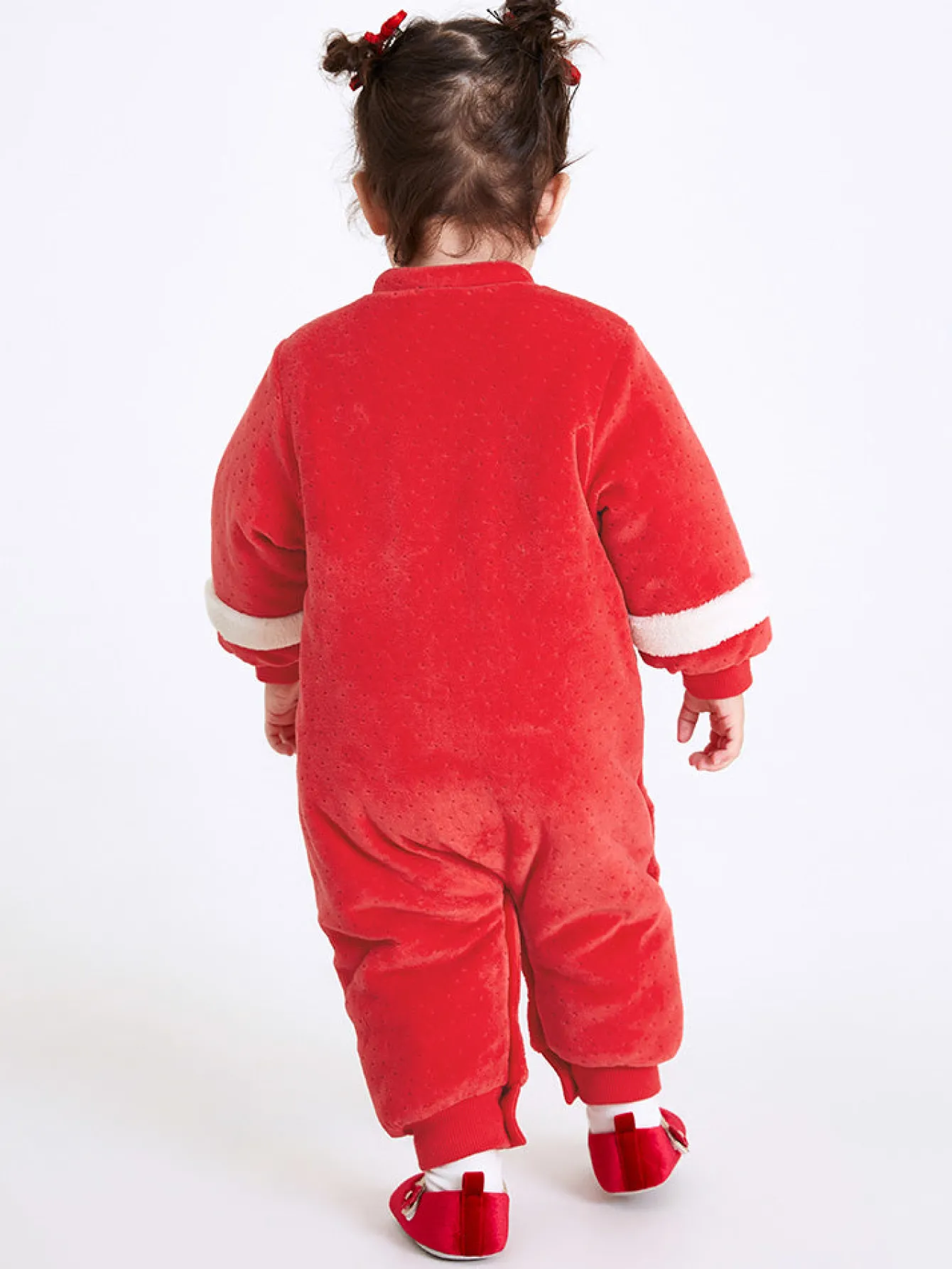 Balabala Baby Girl Velvet Chinese Zodiac Rabbit Knitted Jumpsuit 0-3 Years Chinese Red Online