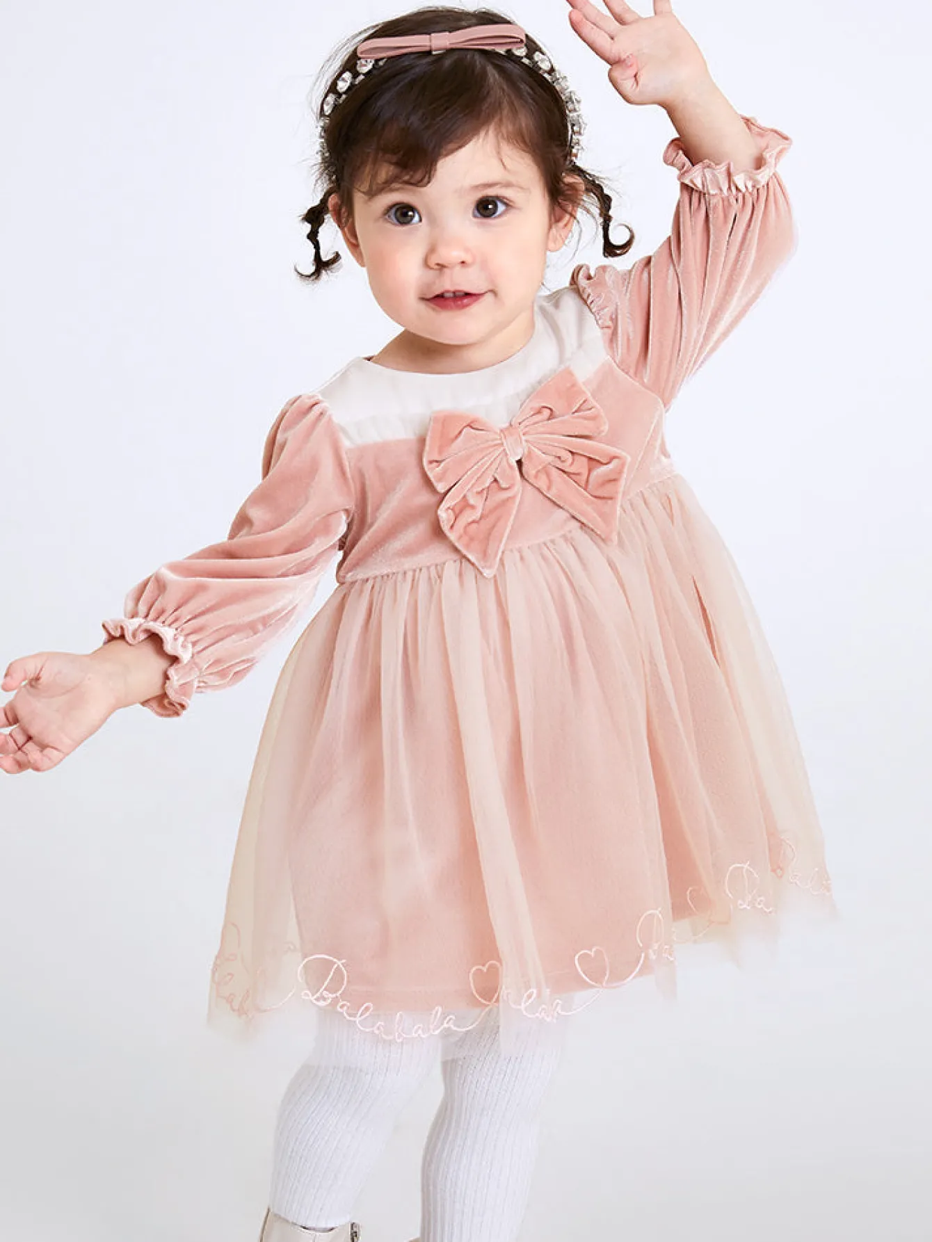Balabala Baby Girl Velvet Solid Color Woven Dress 0-3 Years Best