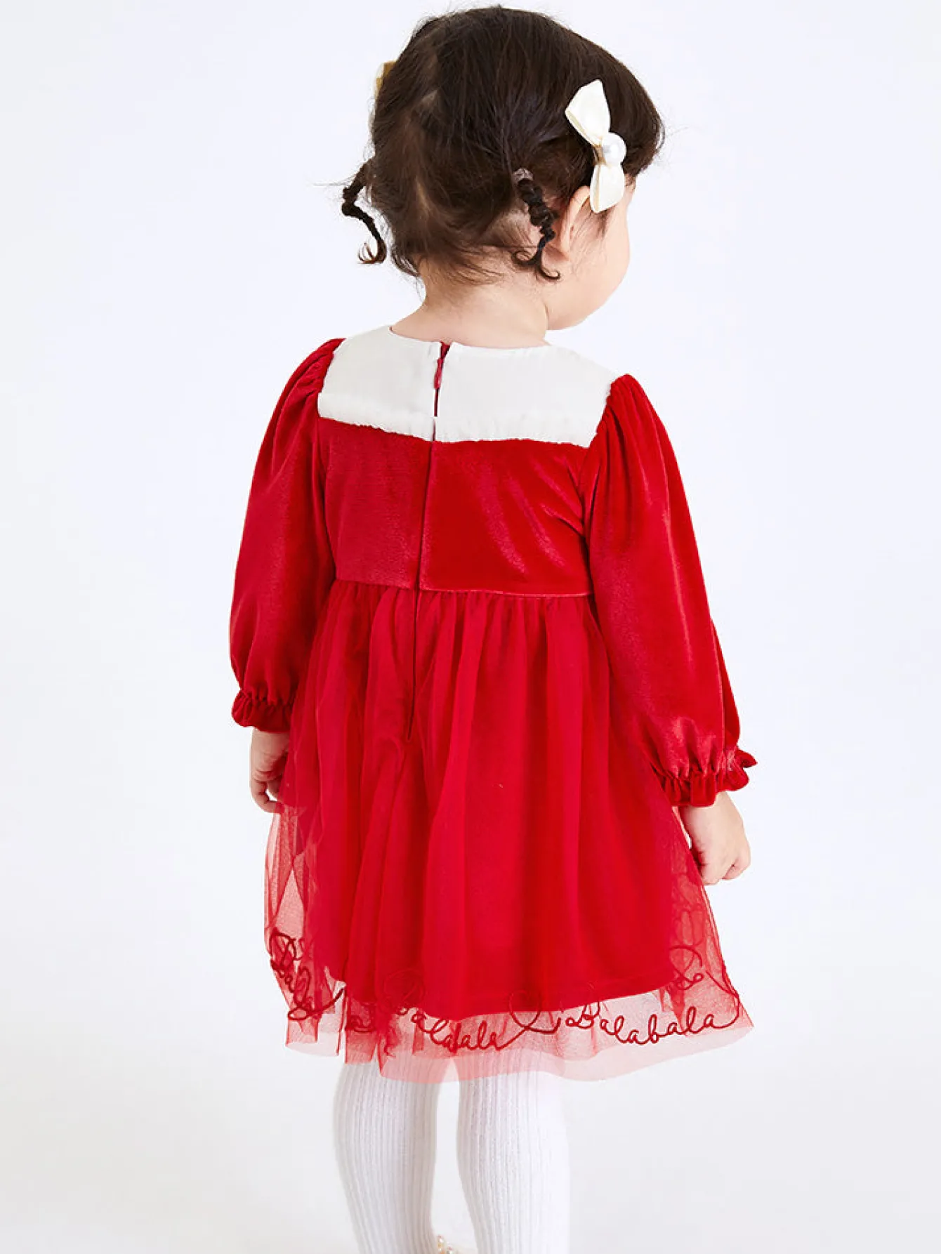 Balabala Baby Girl Velvet Solid Color Woven Dress 0-3 Years Best