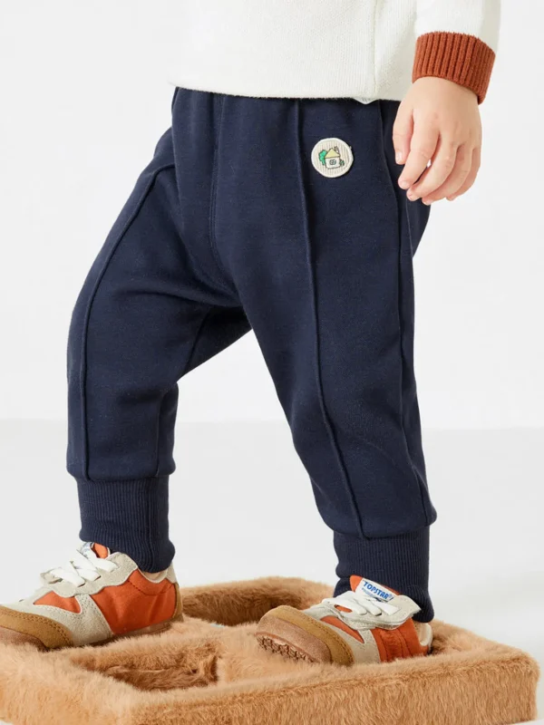 Balabala Baby House Embroidered Chapter Trousers Dark Blue Discount