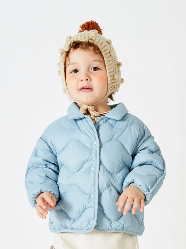 Balabala Baby Lapel Fresh And Lively Down Jacket Ice Blue Best Sale