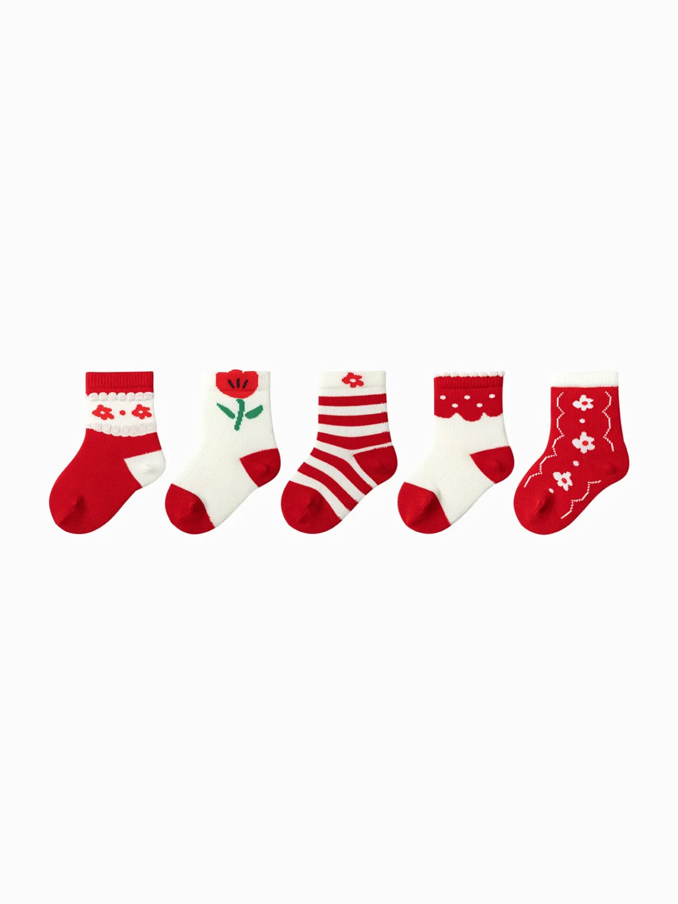 Balabala Baby Socks Year of Snake New Children Cotton Socks Boy And Girl Toddler Animal Year Red 5Pcs Pack Hot