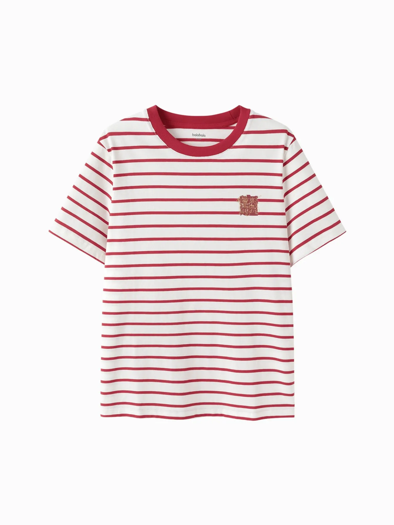 Balabala Baby T-Shirt 2025 New Boy Short Sleeve New Year Red Animal Year Girl Undershirt Best