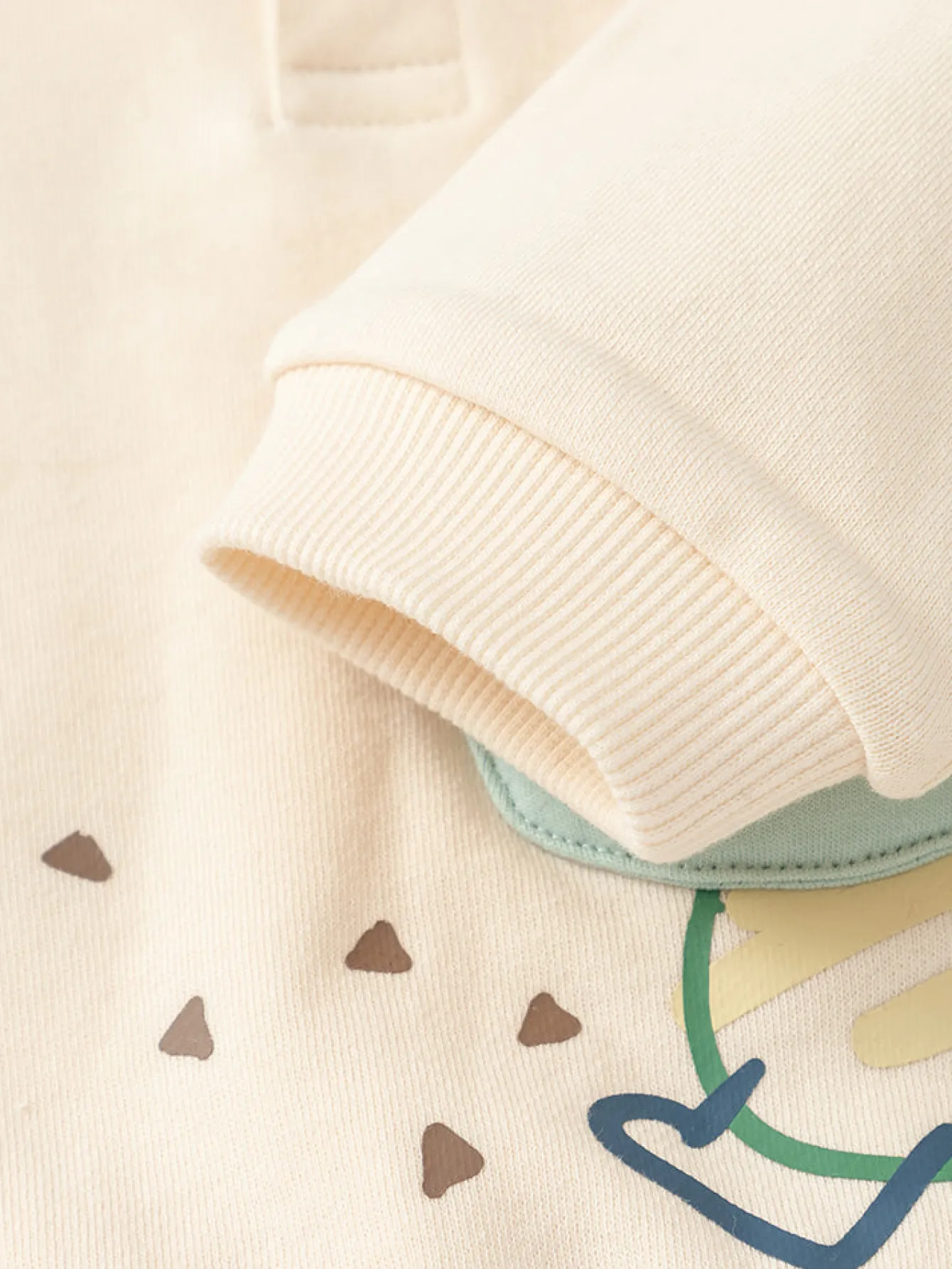 Balabala Baby Unisex 100% Cotton Animal Graphhic Lapel Long Sleeve T-Shirt 0-3 Years Cream White Cheap