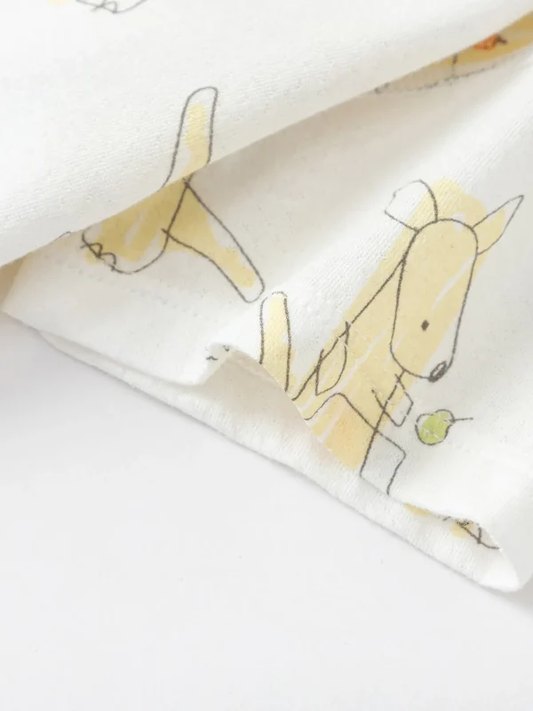 Balabala Baby Unisex Basic Style Baby Underwear Straight Open Jumpsuit White Yellow Hue Fashion