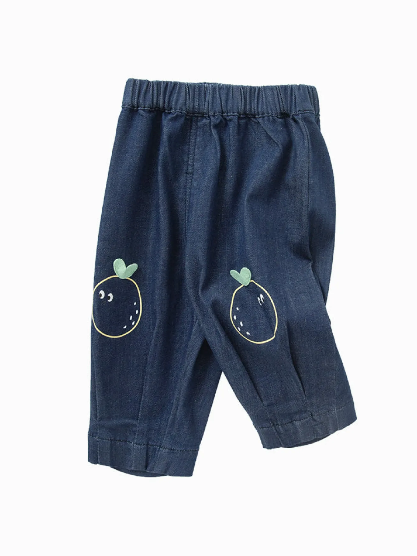 Balabala Baby Unisex Medium Stretch Modal Indigo Animal Shaped Jeans 0-3 Years Denim Blue Clearance