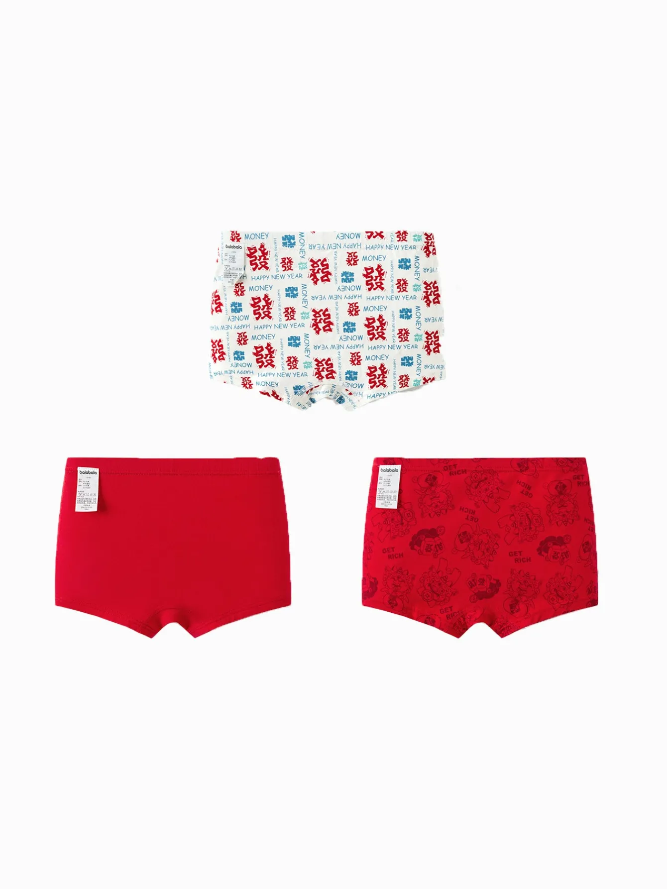 Balabala Boy Underwear Boxer Birefs Cotton Animal Year Red Shorts The Year of Snake New Year Suit Cheap