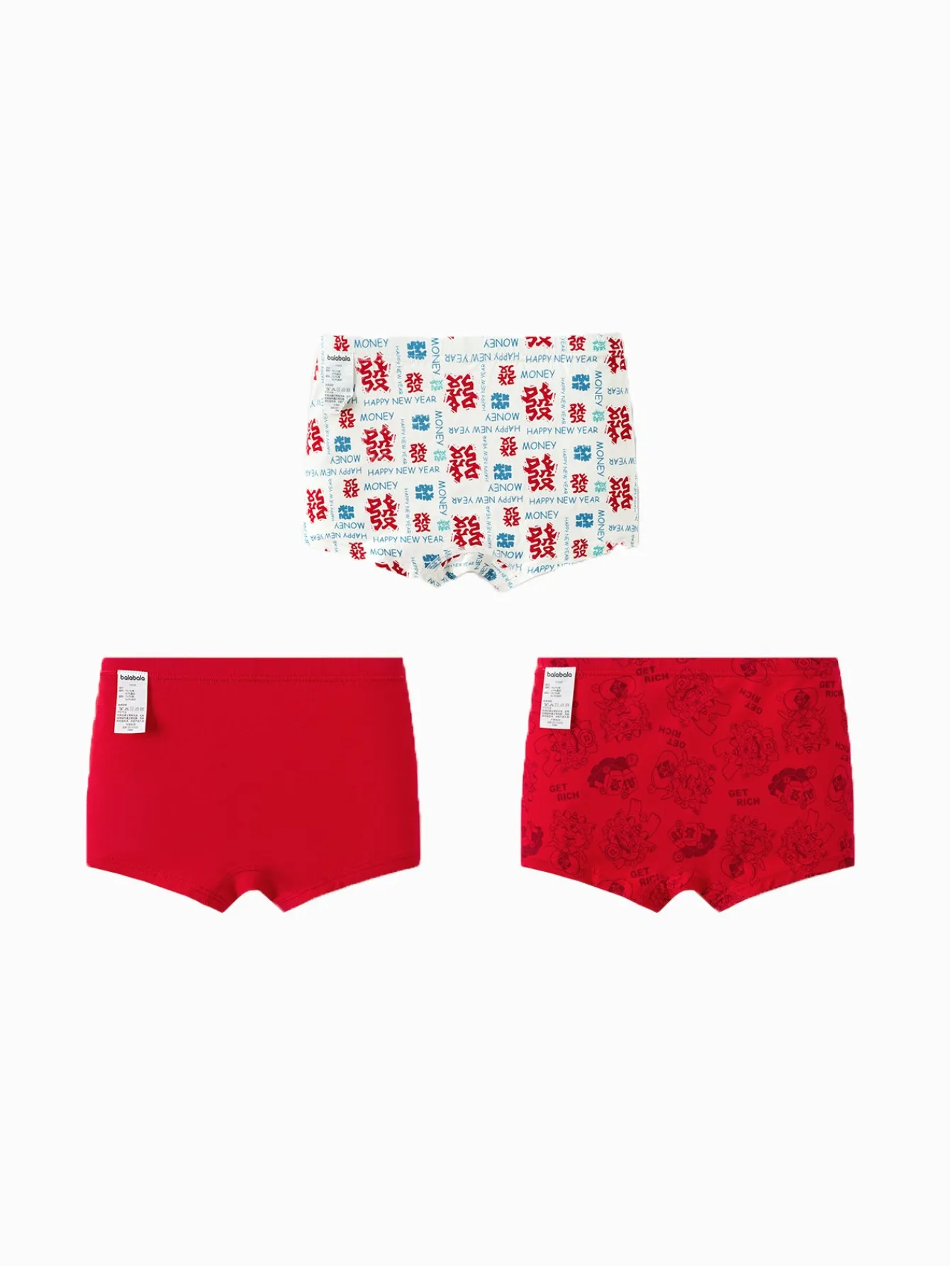 Balabala Boy Underwear Boxer Birefs Cotton Animal Year Red Shorts The Year of Snake New Year Suit Cheap