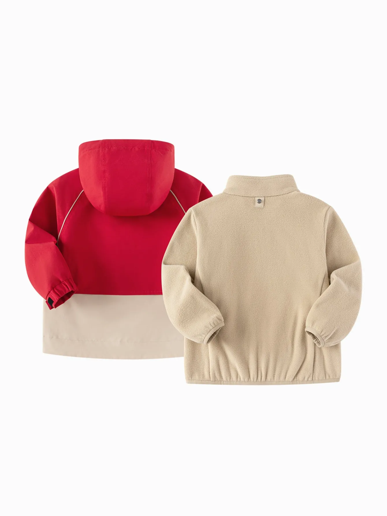 Balabala Boys' Jacket Color Blocked Hooded Two Piece Set 2025 New Spring Workwear Style Chinese Red Flash Sale