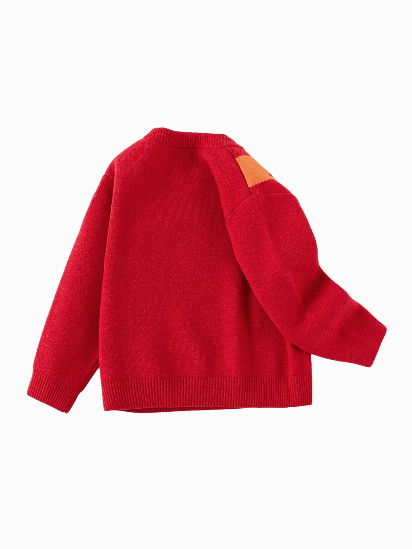 Balabala boys' sweater New Year jacquard knitted sweater 2025 spring and autumn new style New Year outfit Chinese Red Cheap