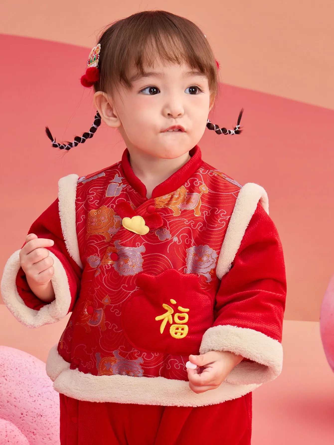 Balabala Children Clothes Baby Cotton Jumpsuit Newborn Romper 2025 New Year Shop