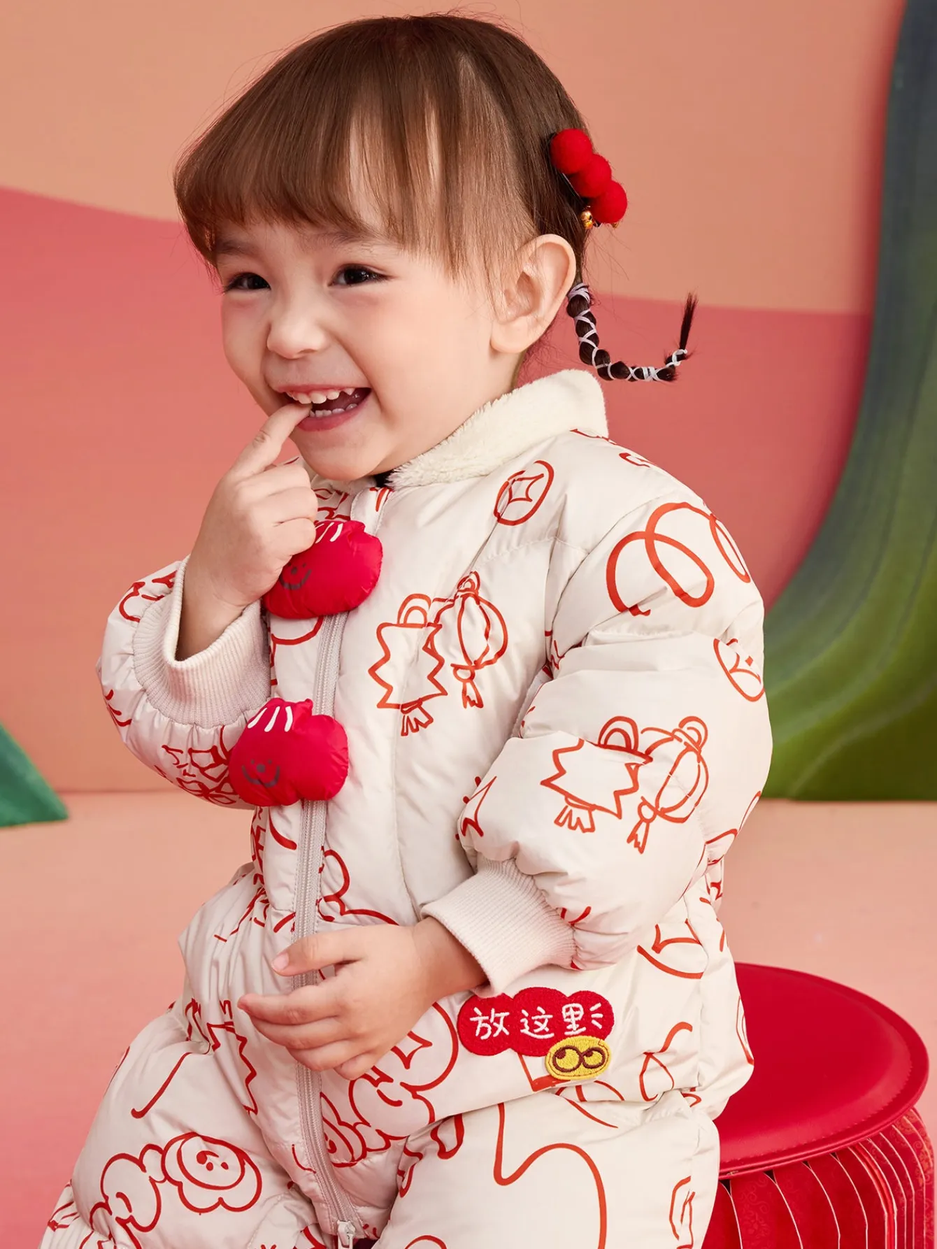 Balabala Children Clothes Baby Jumpsuit Newborn Down Romper Winter Wear 2025 New Year Season Best