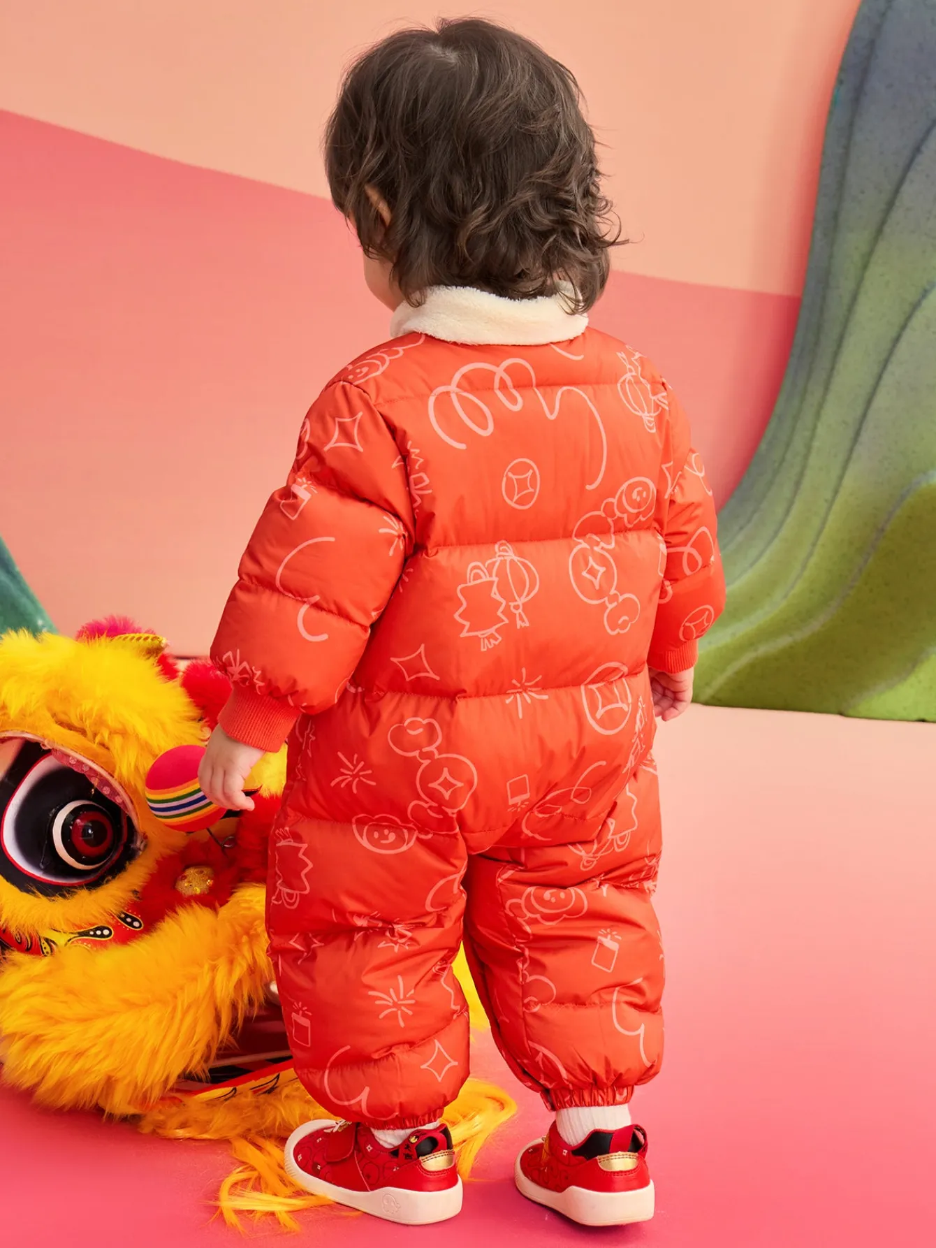 Balabala Children Clothes Baby Jumpsuit Newborn Down Romper Winter Wear 2025 New Year Season Best