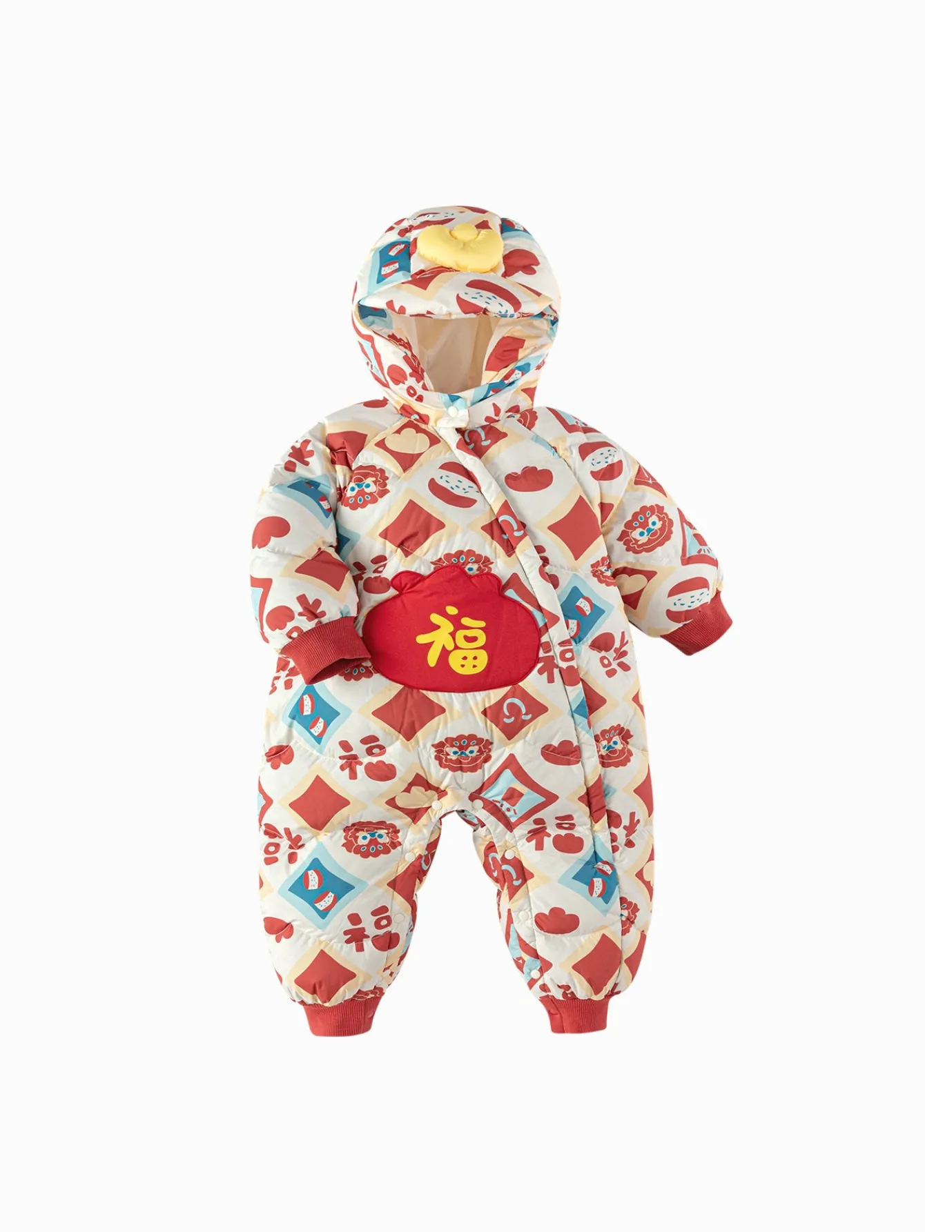 Balabala Children Clothes Baby Jumpsuit Newborn New Year Greeting Down Outfit 2025 New Year Winter wear Fashion