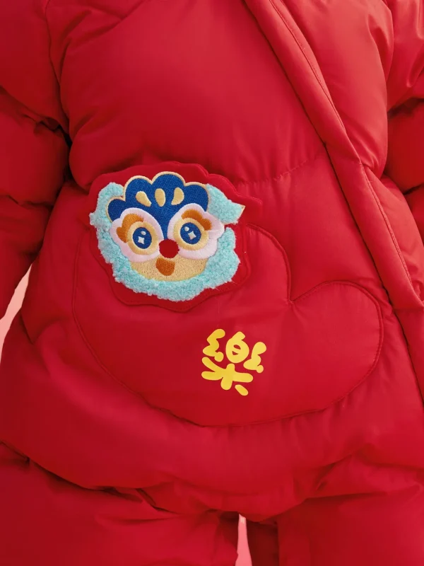 Balabala Children Clothes Baby Jumpsuit Newborn New Year Greeting Down Outfit 2025 New Year Winter wear Fashion