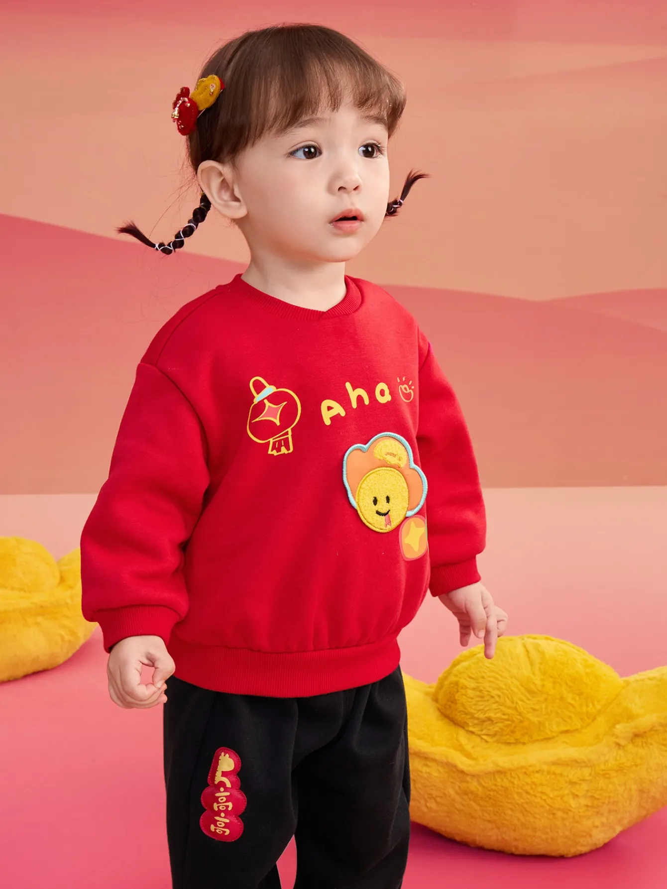 Balabala Children Clothes Baby Suit Baby Clothes 2025 New Sports 2Pcs Pack Cute Fleece Trendy Discount