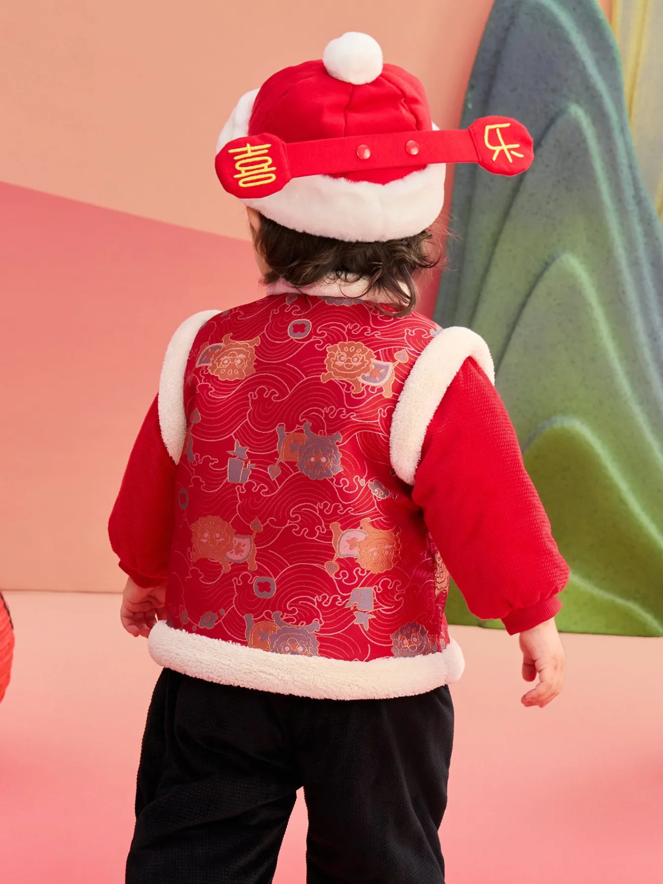 Balabala Children Clothes Baby Suit Baby First Birthday Ceremonial Dress 2025 New Year Season New Year's Greeting Outfit Flash Sale