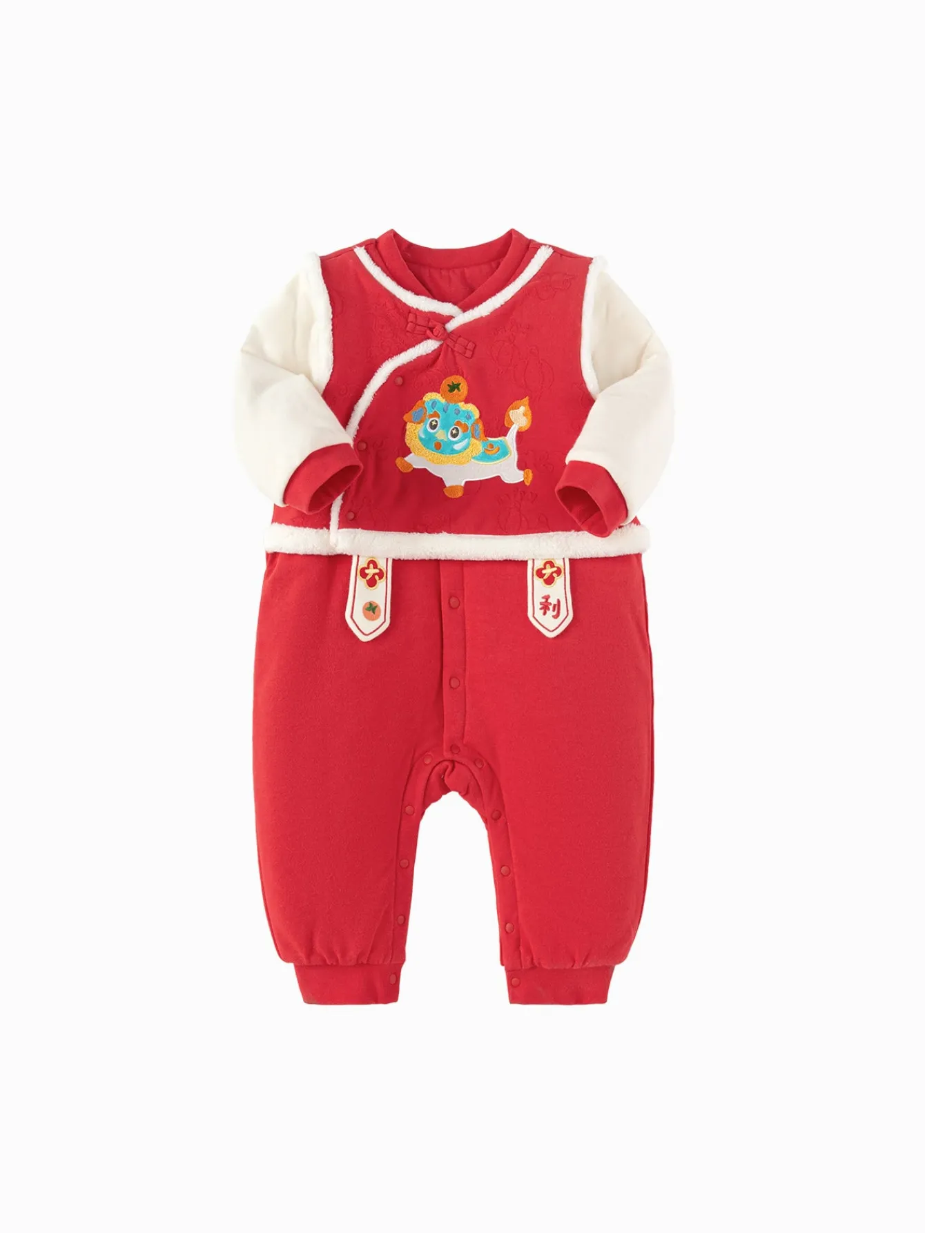 Balabala Children Clothes Baby Thickened Jumpsuit Newborn Clothes 2025 New Winter New Year Season Hot