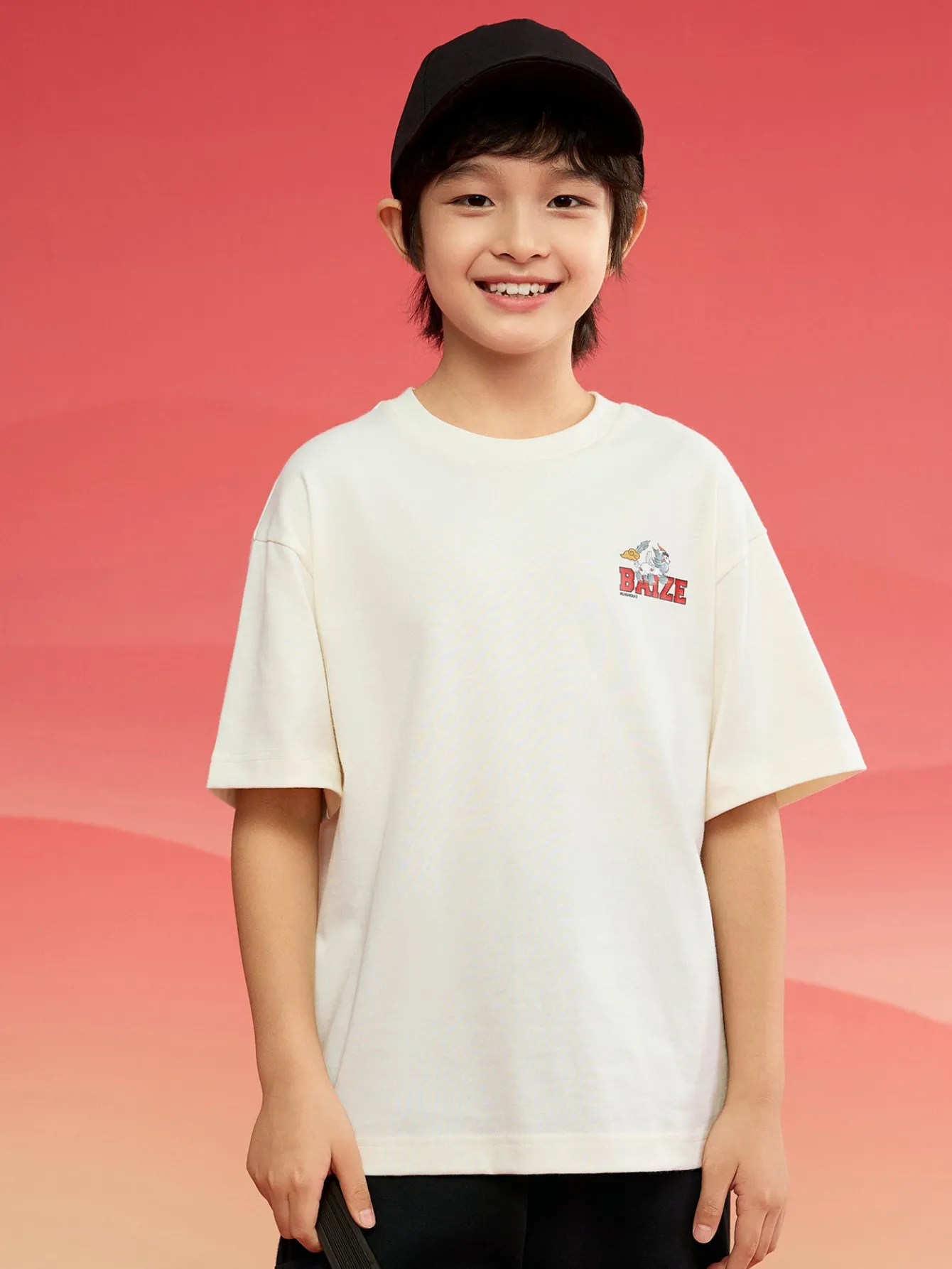 Balabala Children Clothes Boy And Girl Short Sleeve T-Shirt 2024 New Autumn And Winter Crew Neck New Year's Outfit Cheap