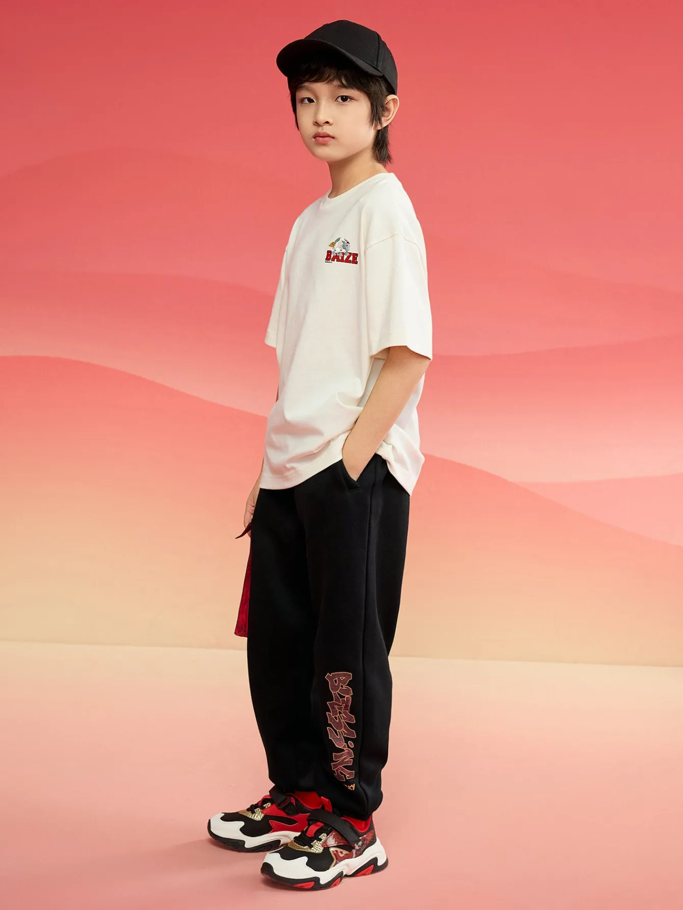 Balabala Children Clothes Boy And Girl Short Sleeve T-Shirt 2024 New Autumn And Winter Crew Neck New Year's Outfit Cheap