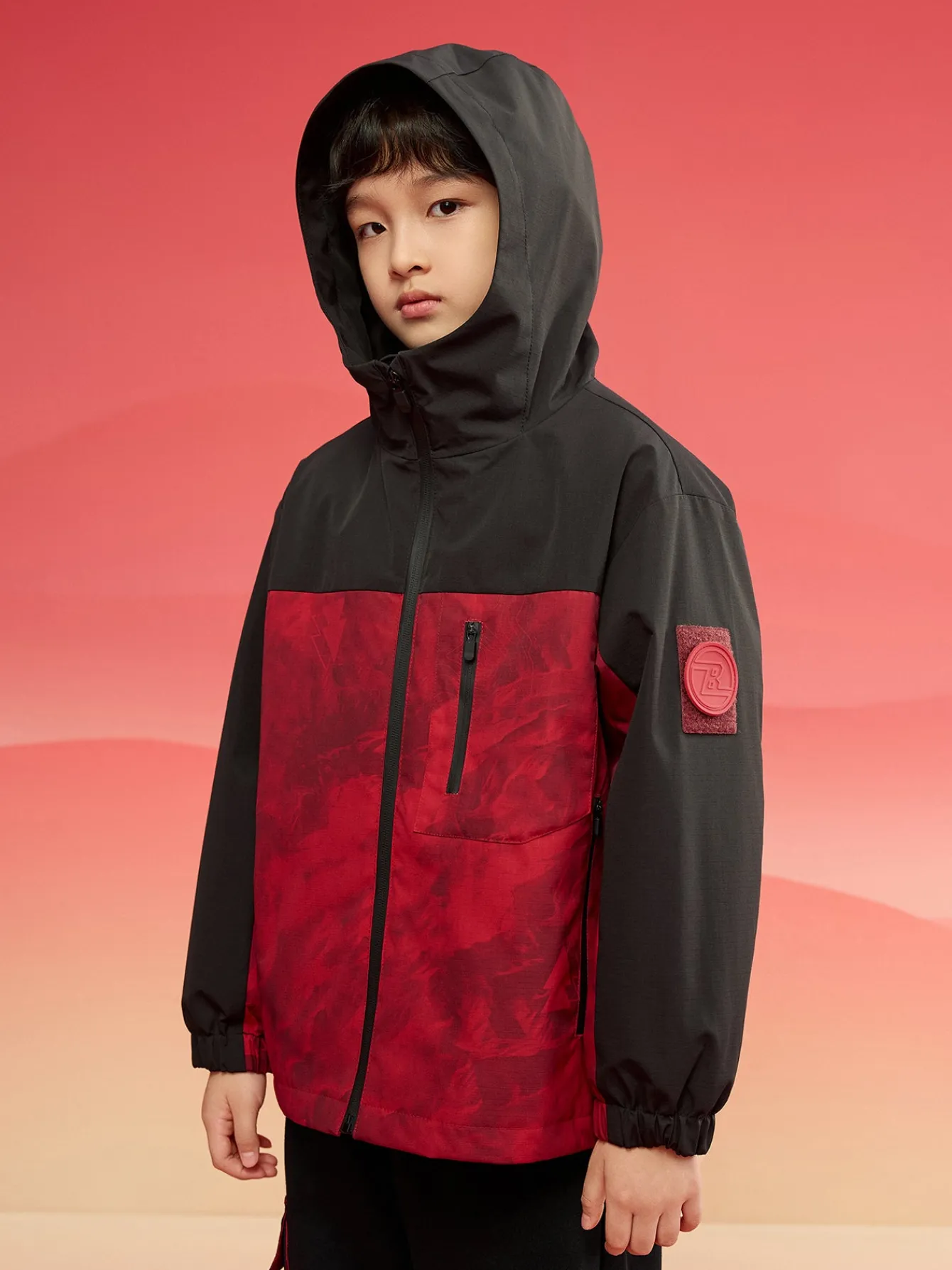 Balabala Children Clothes Boy Jacket 2025 New Winter Cotton Jacket Waterproof Twin-Set New Year's Outfit Red Black Hot
