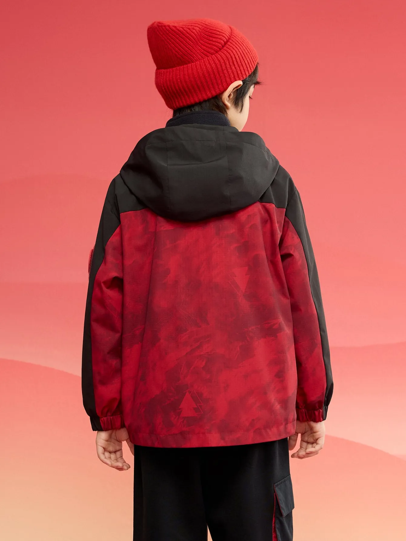 Balabala Children Clothes Boy Jacket 2025 New Winter Cotton Jacket Waterproof Twin-Set New Year's Outfit Red Black Hot