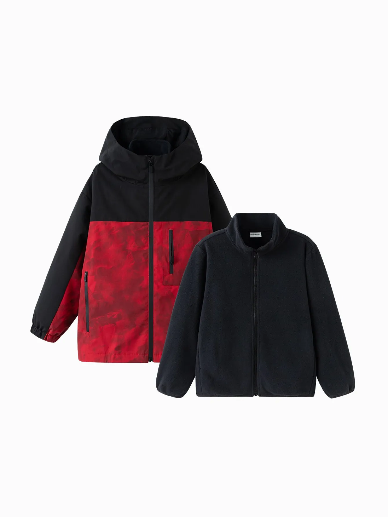 Balabala Children Clothes Boy Jacket 2025 New Winter Cotton Jacket Waterproof Twin-Set New Year's Outfit Red Black Hot