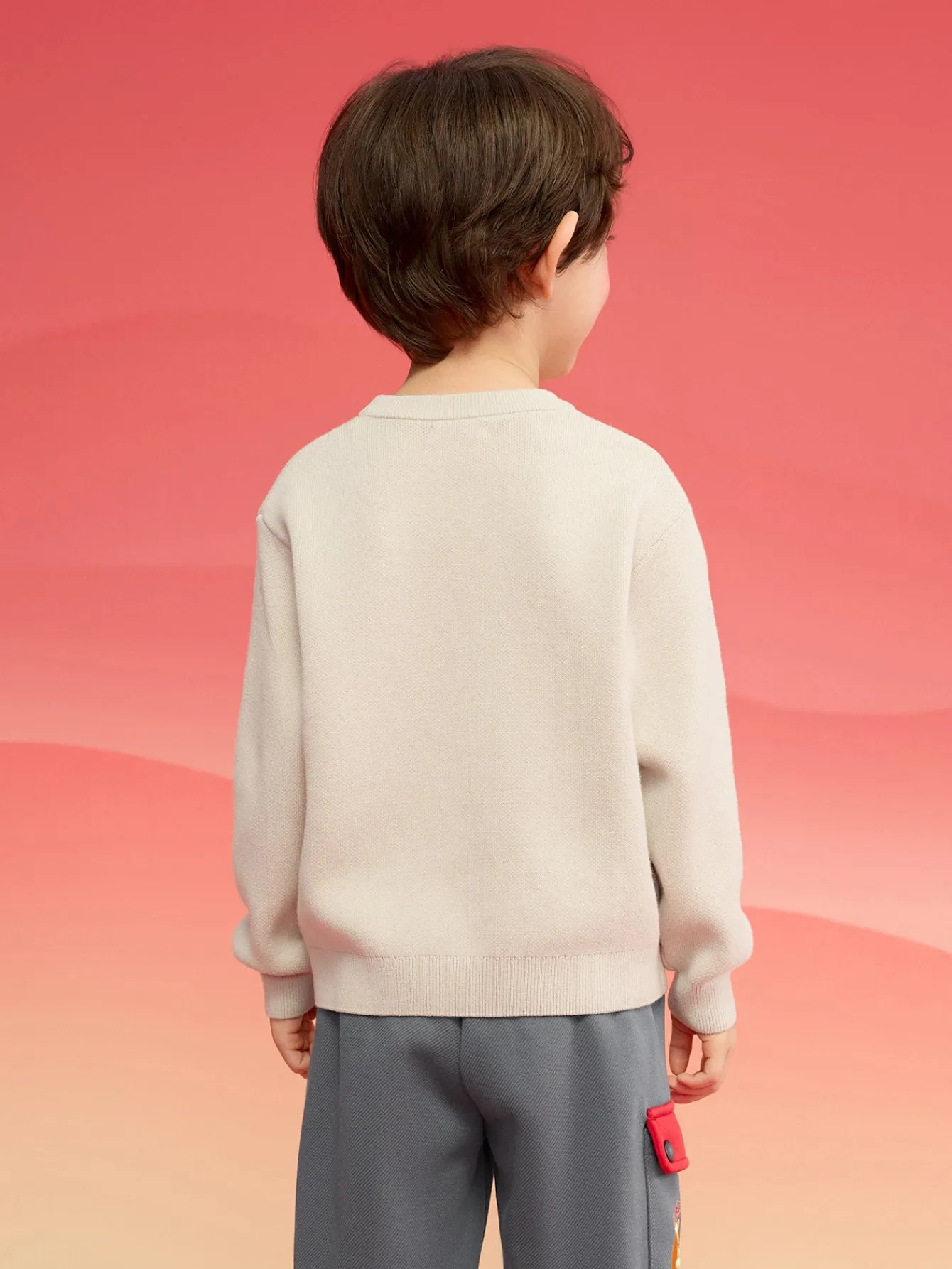 Balabala Children Clothes Boy Sweater 2025 New Spring New Year's Outfit Baby Chinese Style Knitwear Cheap