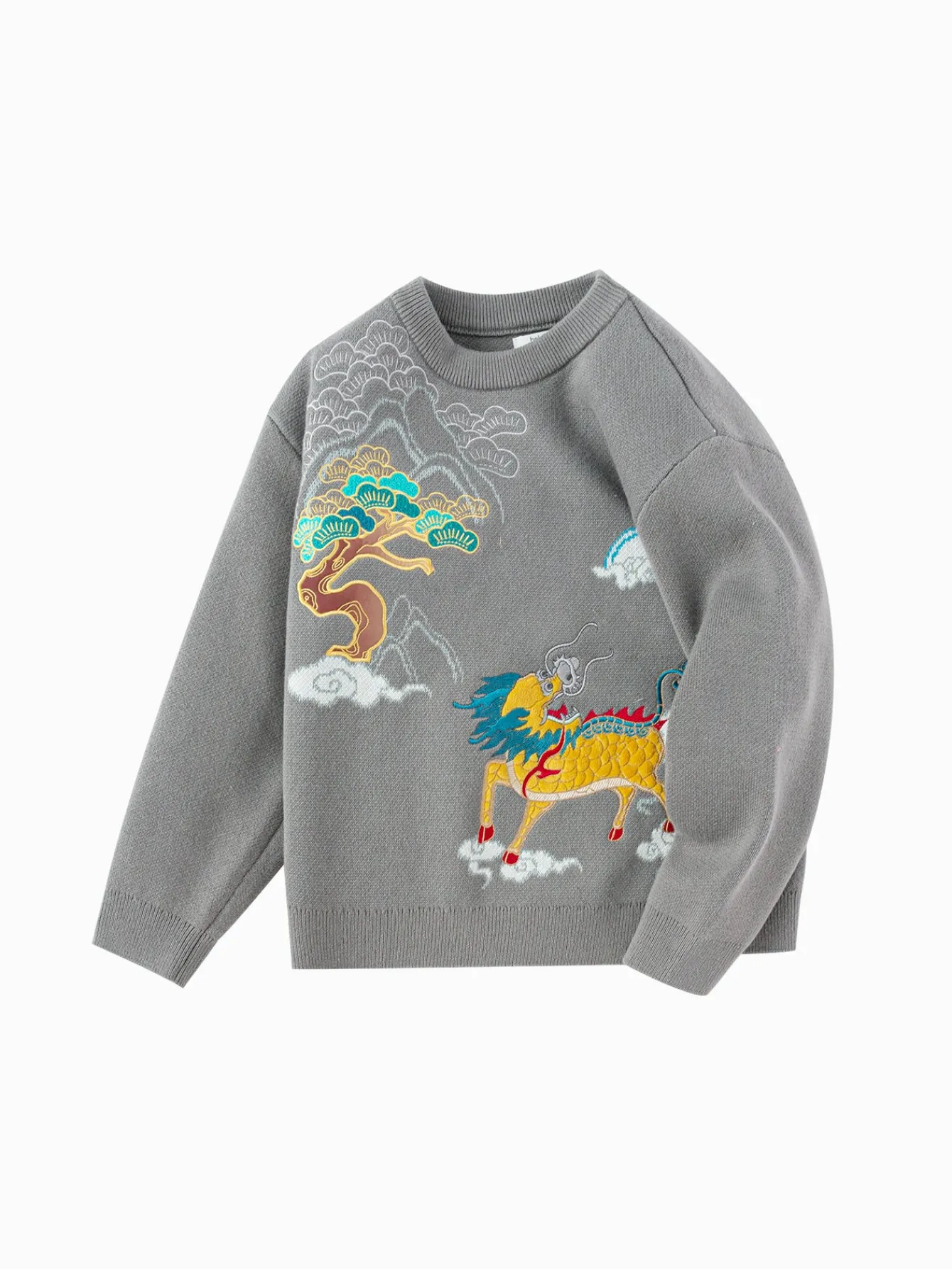 Balabala Children Clothes Boy Sweater 2025 New Spring New Year's Outfit Baby Chinese Style Knitwear Cheap