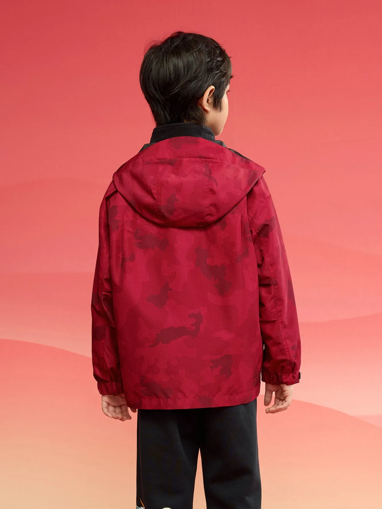 Balabala Children Clothes Children Jacket 2025 New Winter Boy Cotton Jacket Waterproof Twin-Set New Year's Outfit Red Fashion