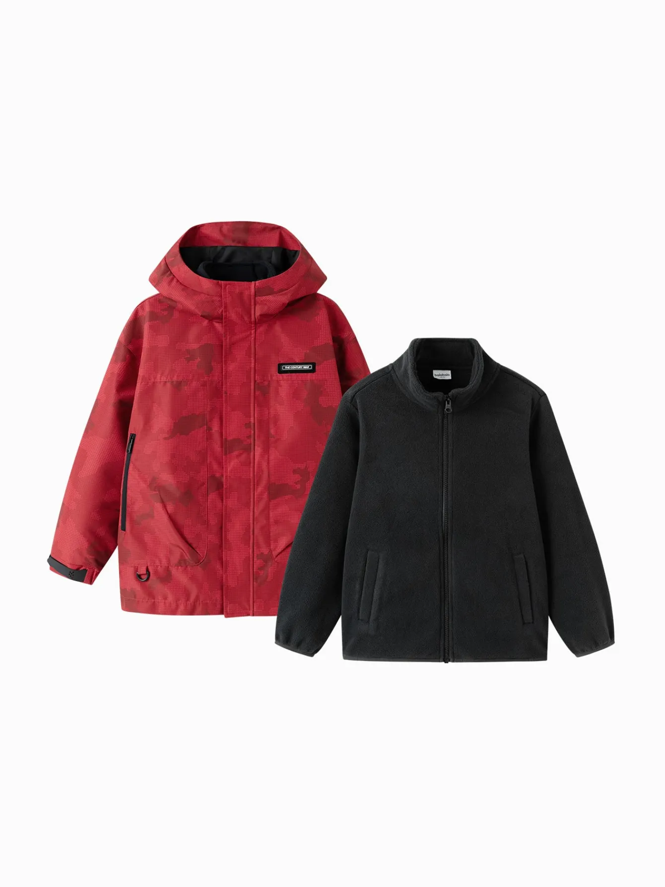 Balabala Children Clothes Children Jacket 2025 New Winter Boy Cotton Jacket Waterproof Twin-Set New Year's Outfit Red Fashion