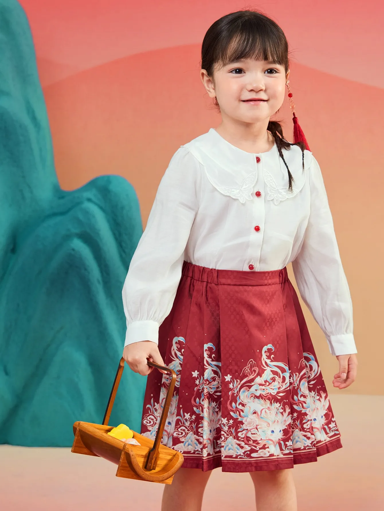 balabala_children_clothes_girls_hourseface_skirt_suit__winter_new_embroidered_shirt_skirt_new_years_outfit_0.webp Balabala Children Clothes Girls Hourse-Face Skirt Suit 2025 Winter New Embroidered Shirt Skirt New Year's Outfit Cheap