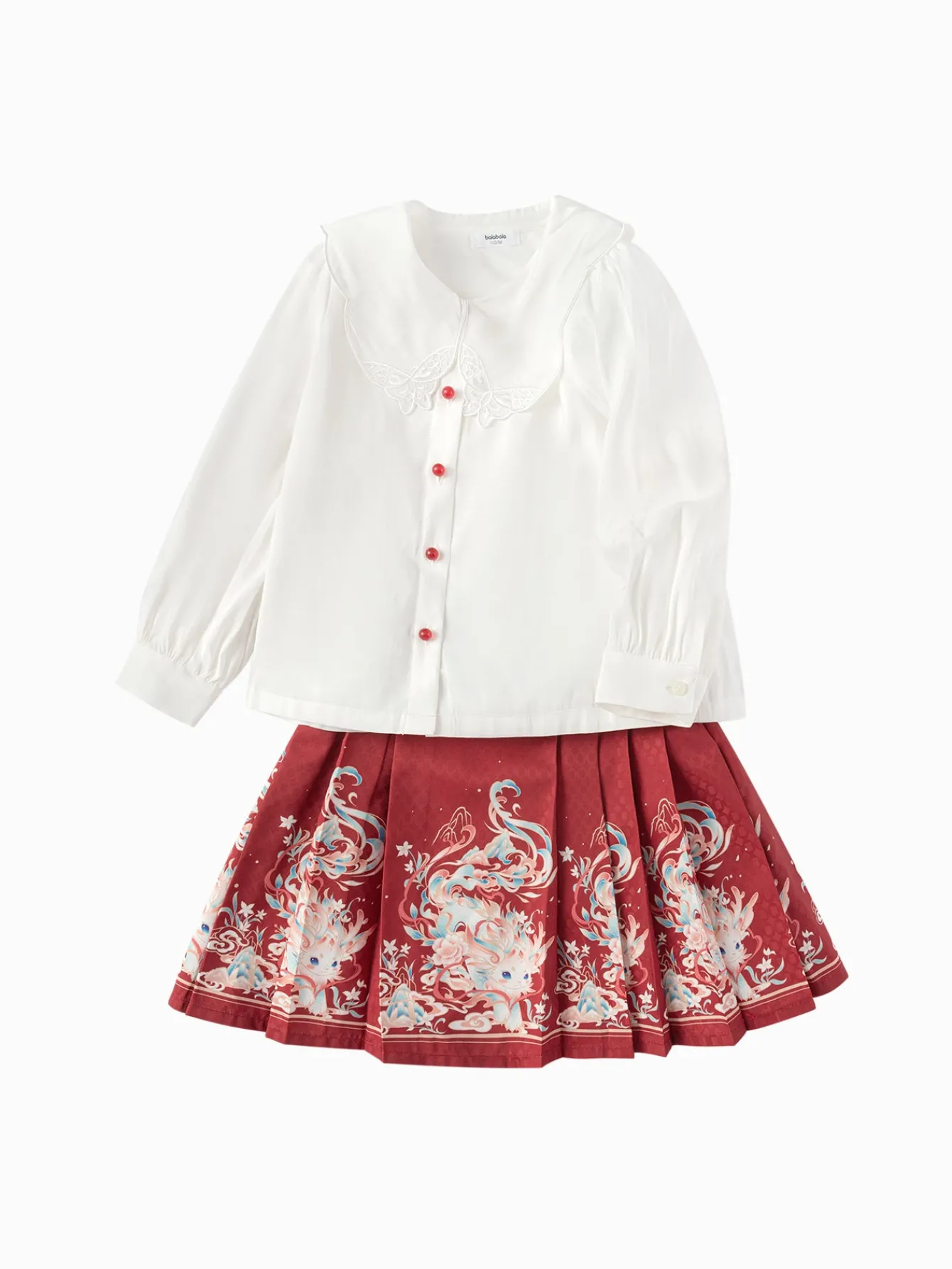 balabala_children_clothes_girls_hourseface_skirt_suit__winter_new_embroidered_shirt_skirt_new_years_outfit_3.webp Balabala Children Clothes Girls Hourse-Face Skirt Suit 2025 Winter New Embroidered Shirt Skirt New Year's Outfit Cheap