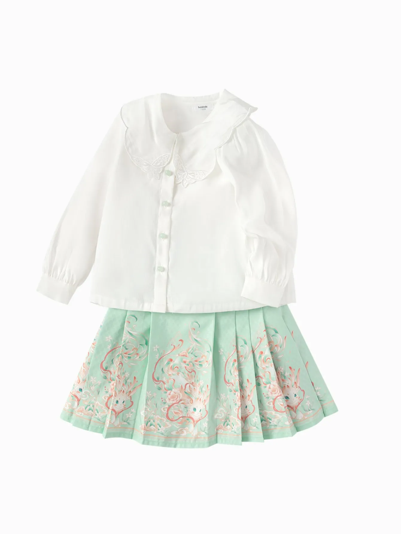 balabala_children_clothes_girls_hourseface_skirt_suit__winter_new_embroidered_shirt_skirt_new_years_outfit_5.webp Balabala Children Clothes Girls Hourse-Face Skirt Suit 2025 Winter New Embroidered Shirt Skirt New Year's Outfit Cheap