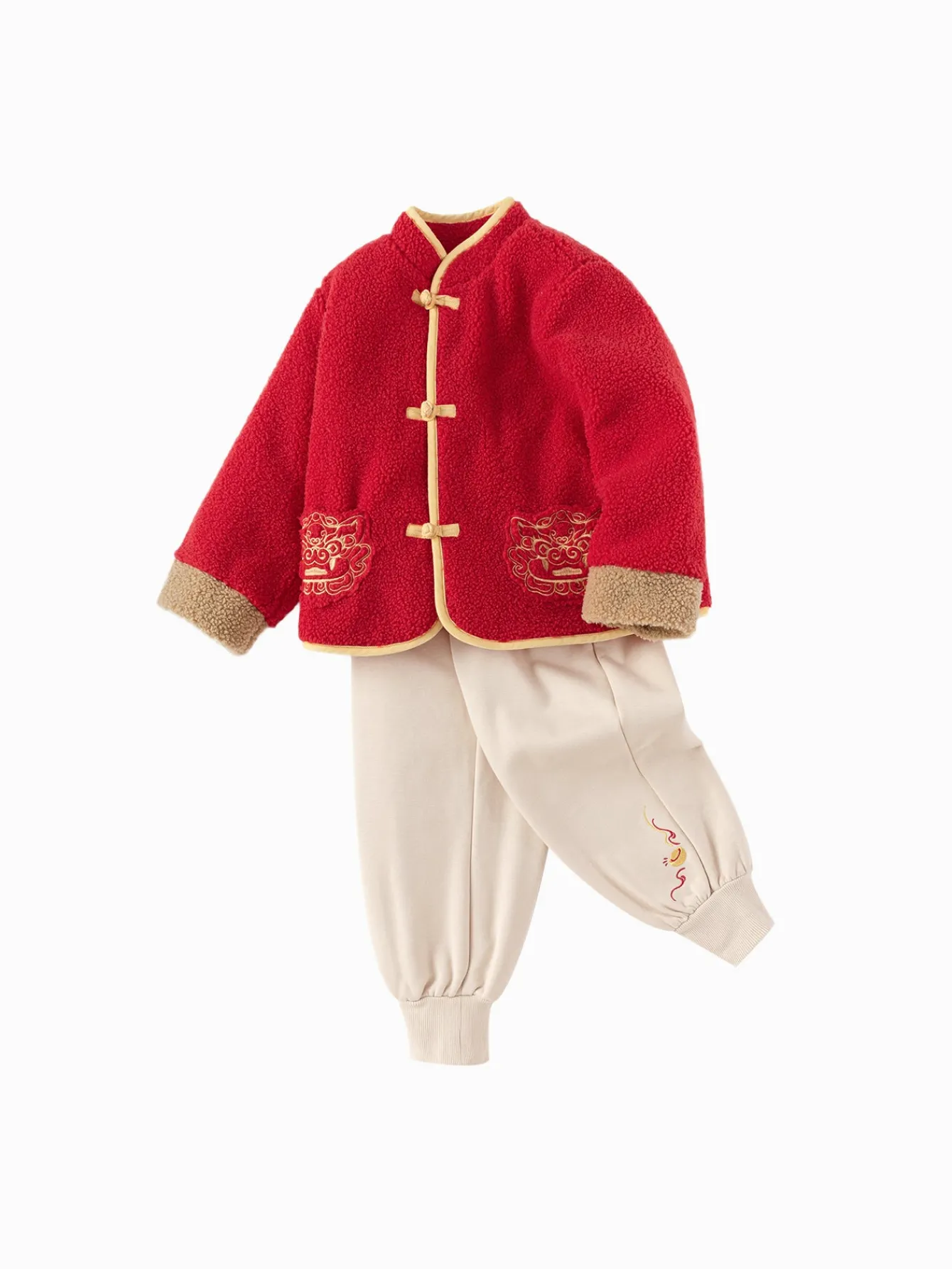 balabala_children_clothes_suit_boys_and_girls_long_sleeve_autumn_and_winter__new_baby_fleece_new_years_greeting_outfit_3.webp Balabala Children Clothes Suit Boys And Girls Long Sleeve Autumn And Winter 2025 New Baby Fleece New Year's Greeting Outfit Red Fashion