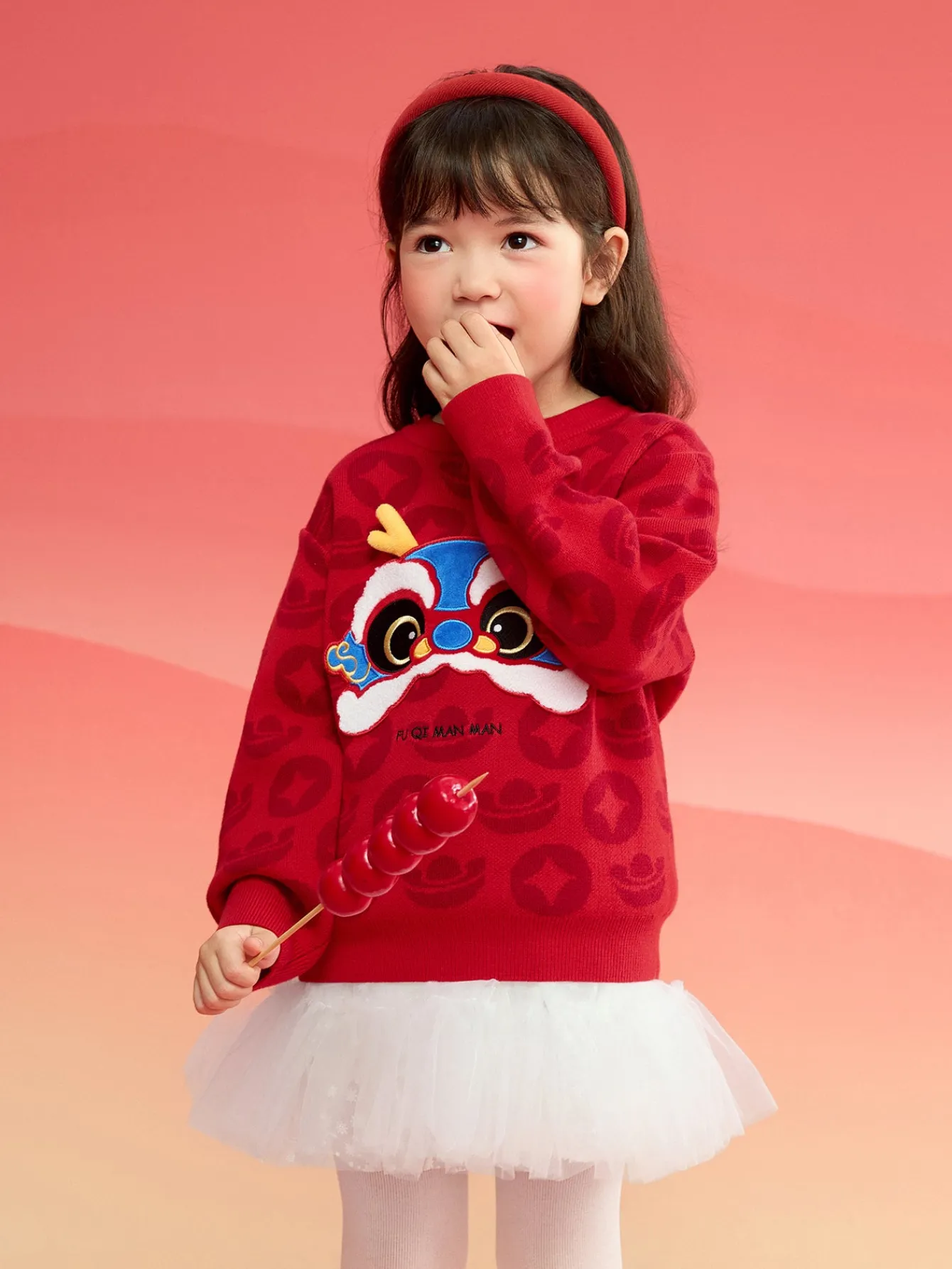 Balabala Children Sweater Boy Girl Autumn And Winter 2024 New Toddler Pullover Knitwear New Year's Outfit Cheap