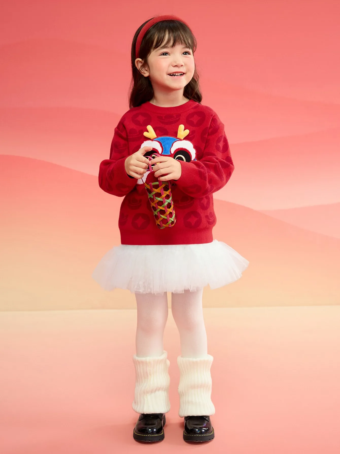 Balabala Children Sweater Boy Girl Autumn And Winter 2024 New Toddler Pullover Knitwear New Year's Outfit Cheap