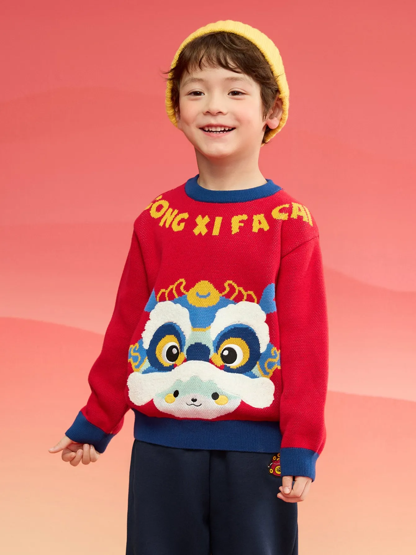 Balabala Children Sweater Boy Girl Autumn And Winter 2024 New Toddler Pullover Knitwear New Year's Outfit Cheap