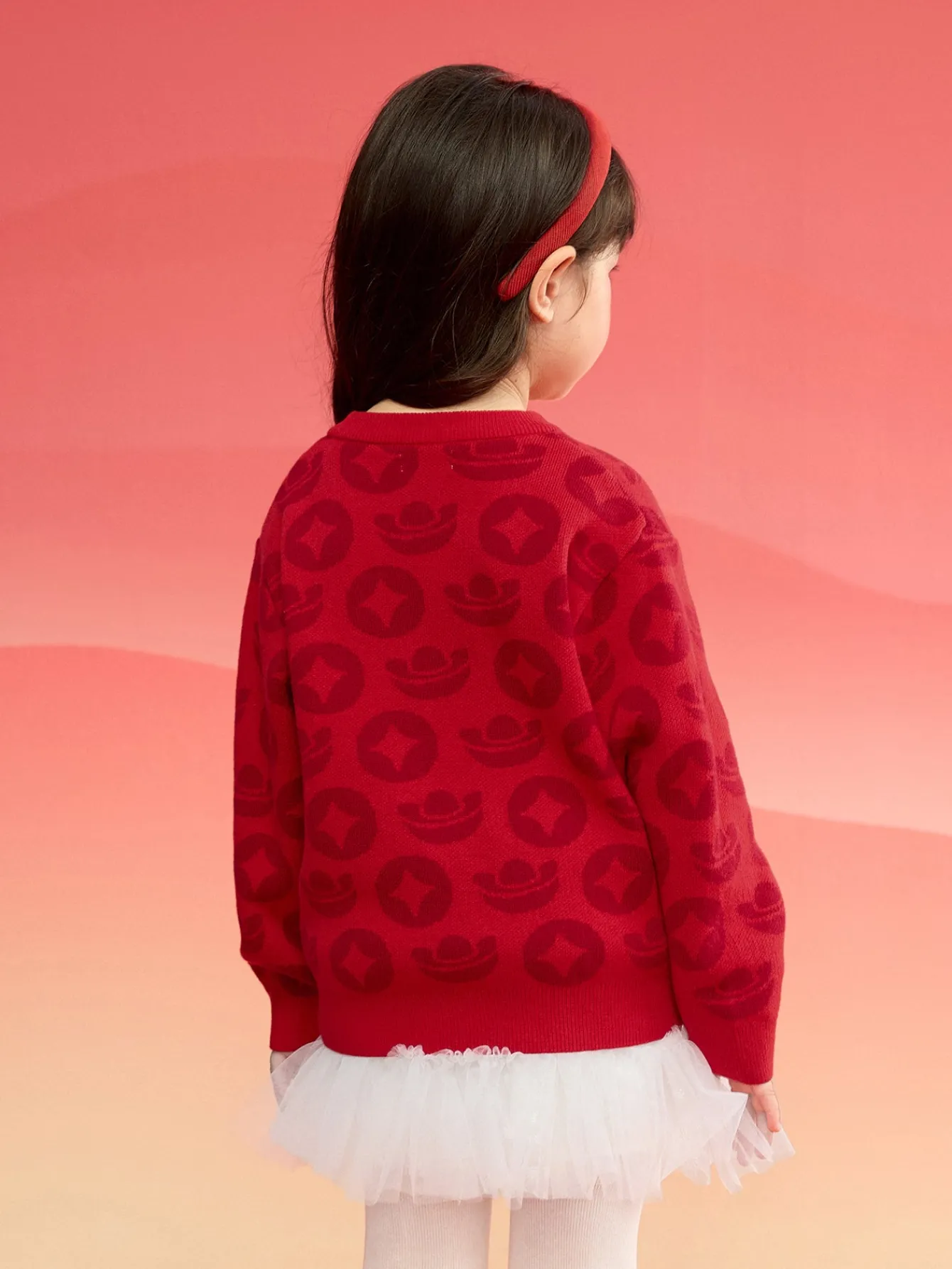 Balabala Children Sweater Boy Girl Autumn And Winter 2024 New Toddler Pullover Knitwear New Year's Outfit Cheap