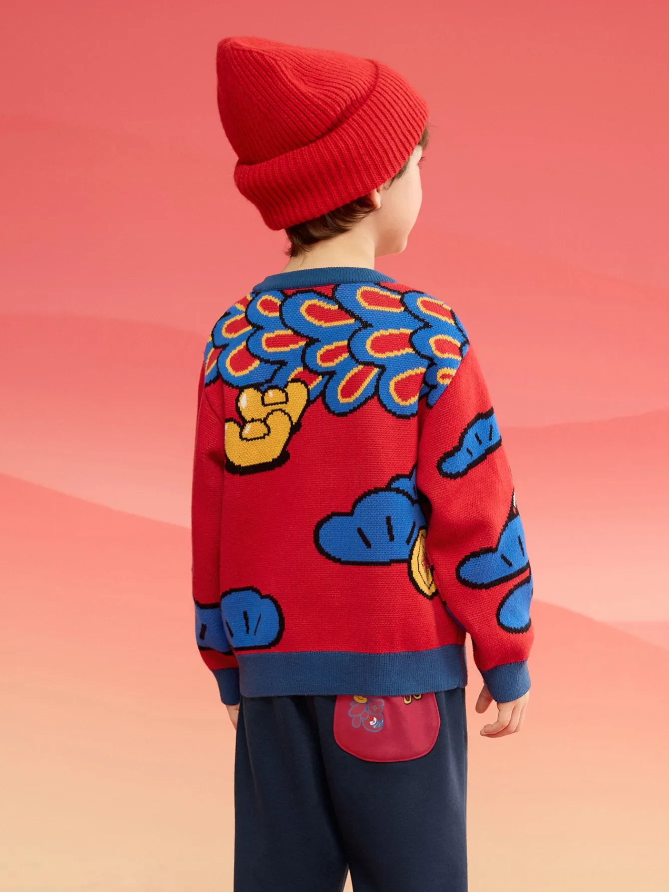 Balabala Children Sweater Boy Girl Autumn And Winter 2024 New Toddler Pullover Knitwear New Year's Outfit Cheap